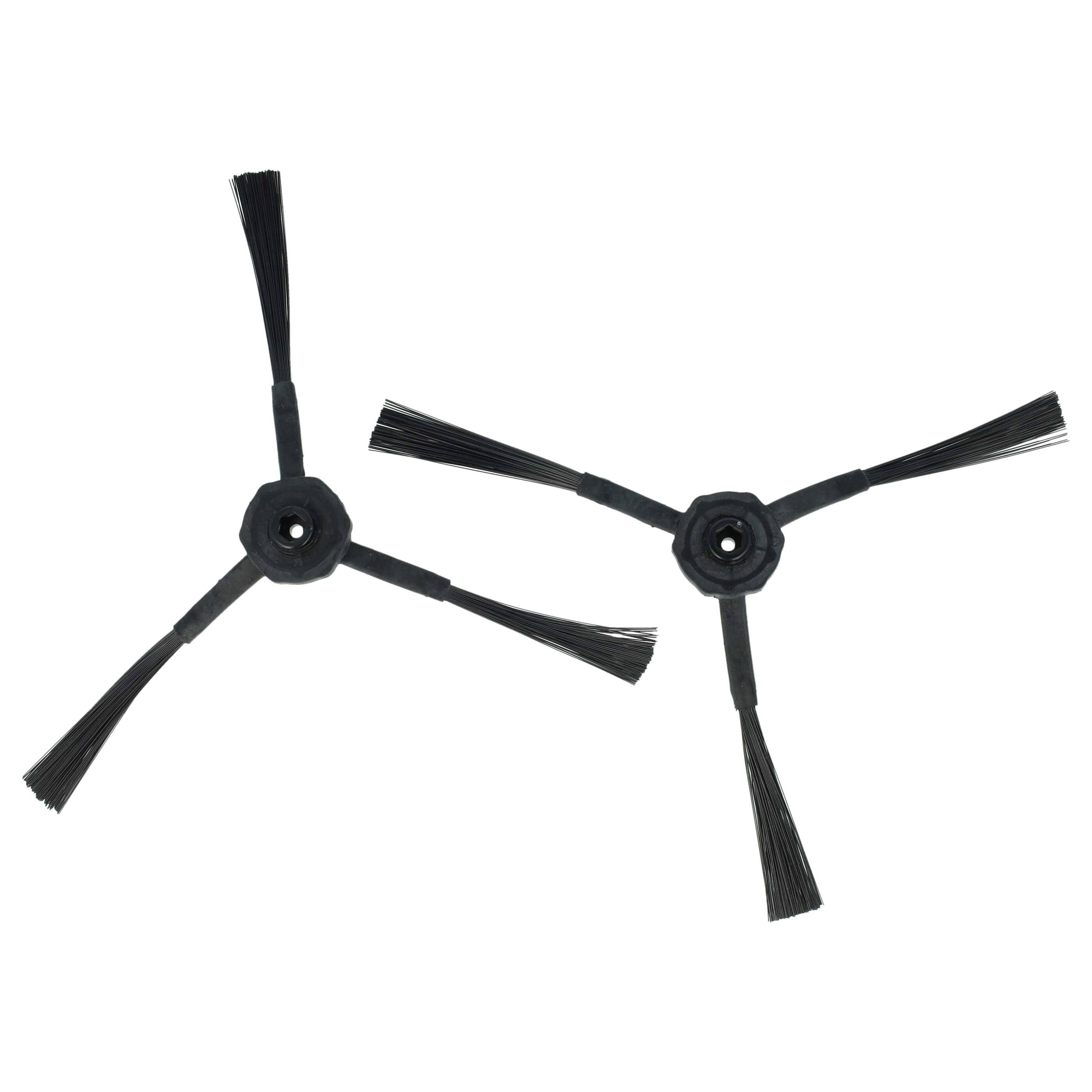vhbw 2x Seitenbürste kompatibel mit Ariete Bricola 2717, 2713 Saugroboter - Reinigungsbürsten Set, schwarz
