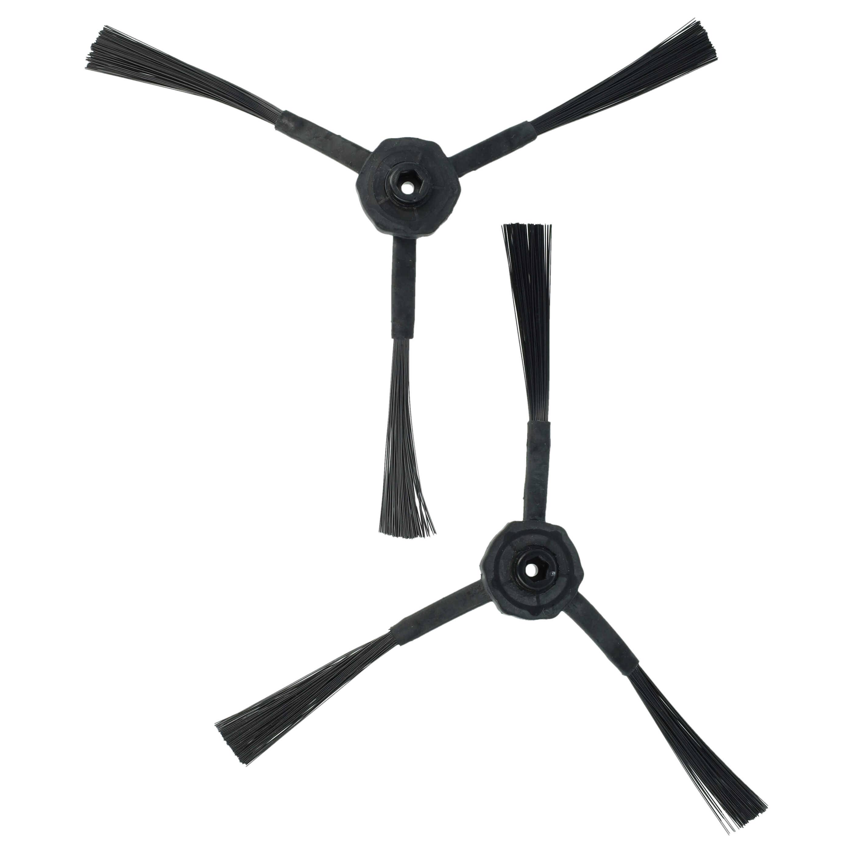 vhbw 2x Seitenbürste kompatibel mit Ariete Bricola 2717, 2713 Saugroboter - Reinigungsbürsten Set, schwarz