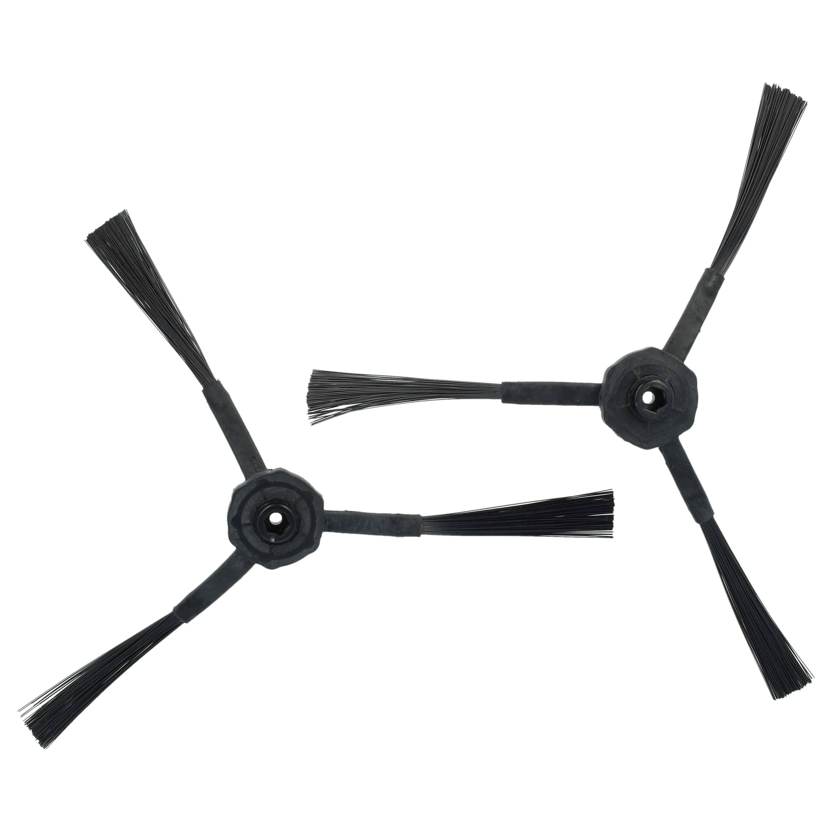 vhbw 2x Seitenbürste kompatibel mit Ariete Bricola 2717, 2713 Saugroboter - Reinigungsbürsten Set, schwarz