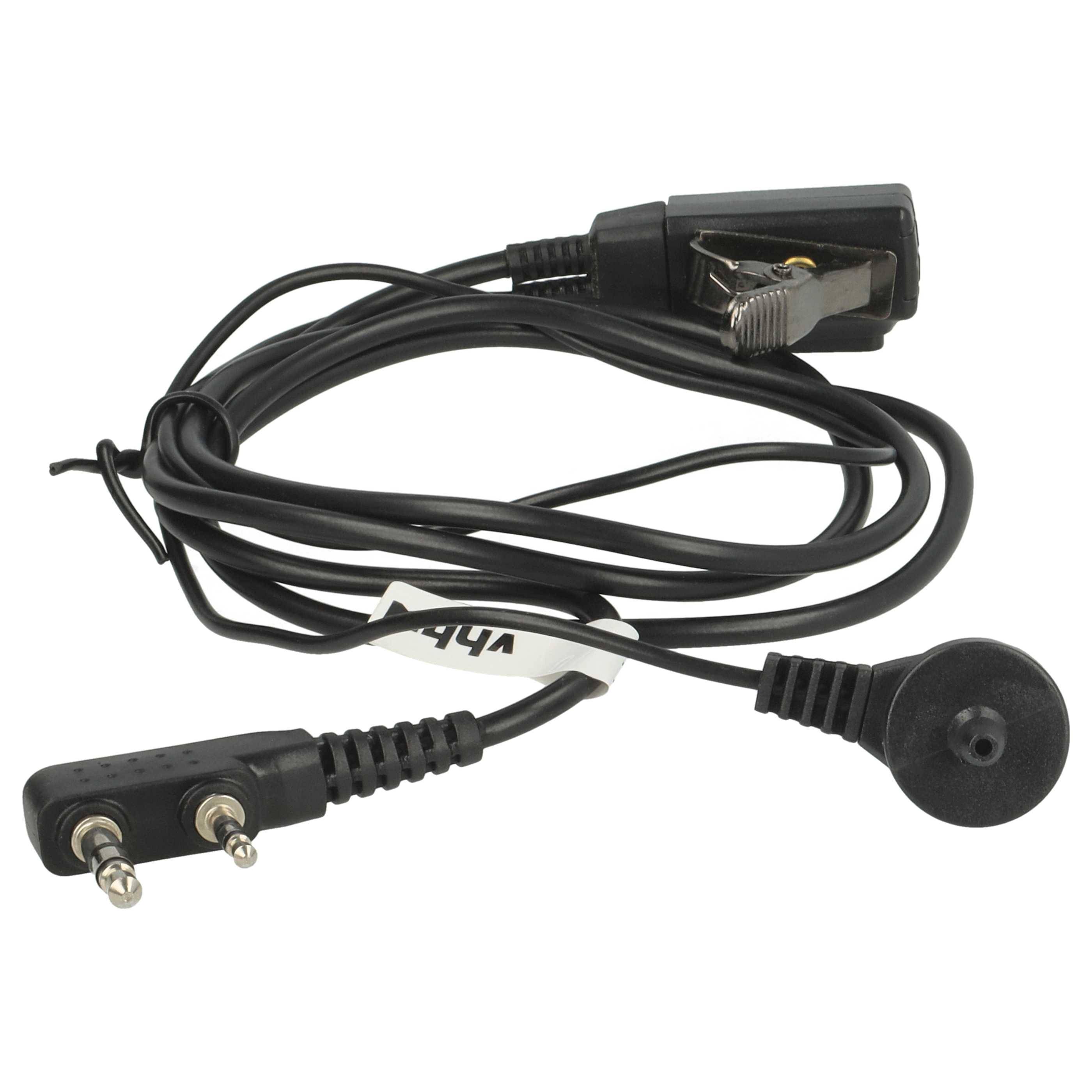 vhbw Headset kompatibel mit Kenwood TK-270G, TK-308, TK-260G, TK-278G, TK-272, TK-270, TK-260, TK-3100, TK-272G Funkgerät - schwarz