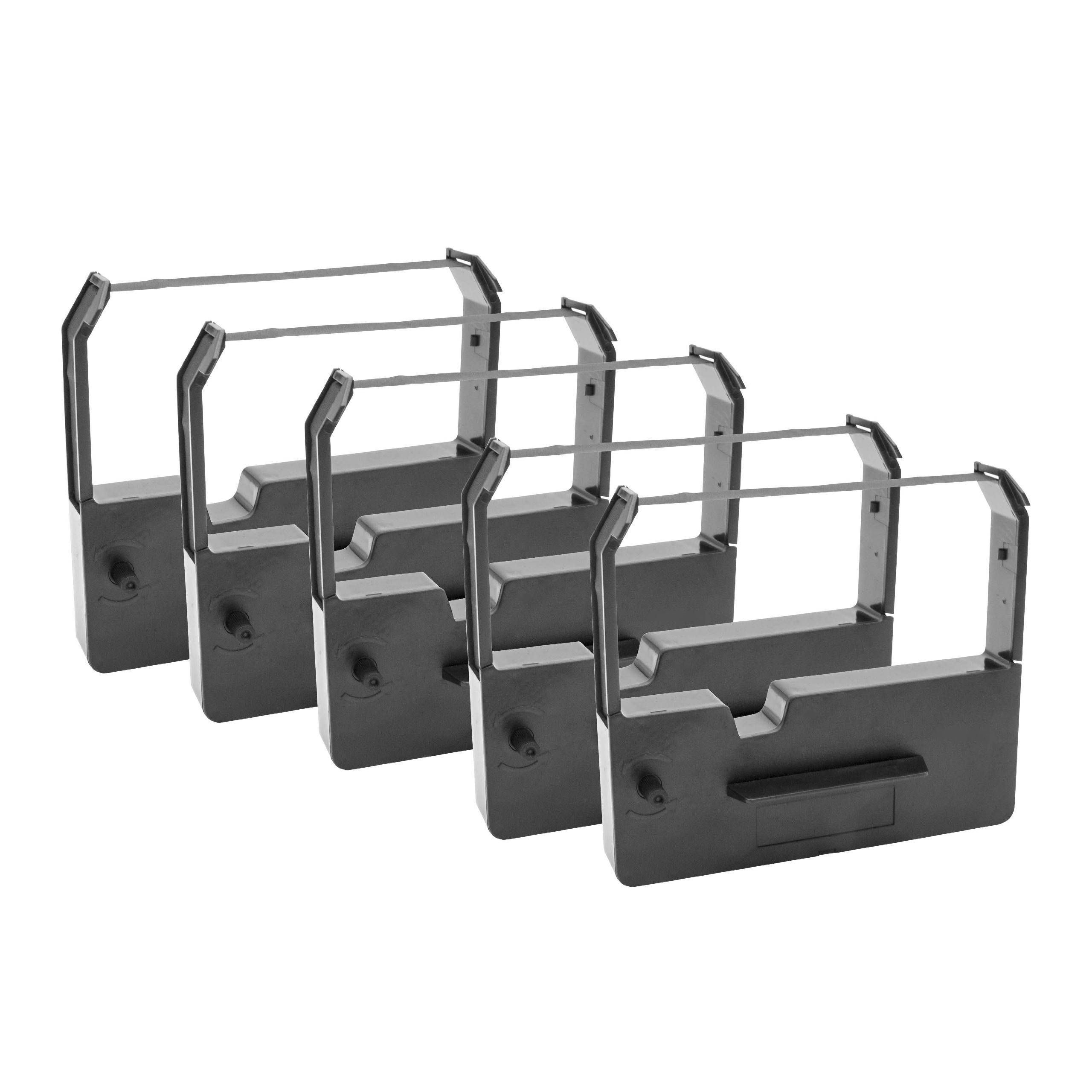 vhbw 5x Farbband Schriftband kompatibel mit Canon 3700 ER Nadeldrucker, Bondrucker - Schwarz