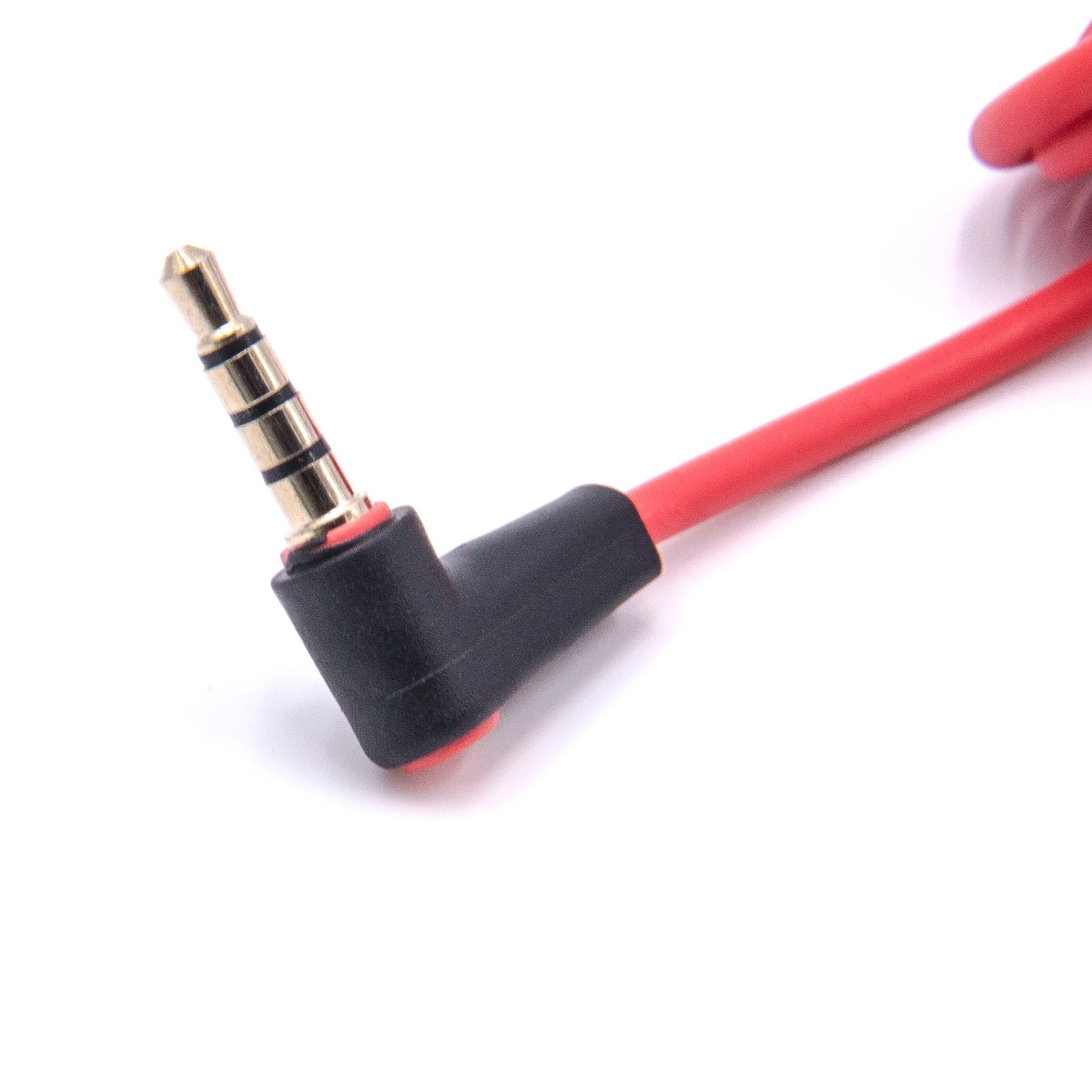 vhbw Audio AUX Kabel Ersatz für Beats by Dr. Dre MHE12G/A für Kopfhörer - Audiokabel 3,5 mm Klinkenstecker, Mikrofon Rot