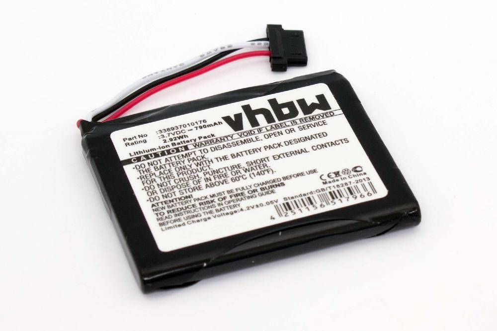 vhbw Akku kompatibel mit Pioneer Avic U310, U310Bt GPS Navigation Navi (790 mAh, 3,7 V, Li-Ion)