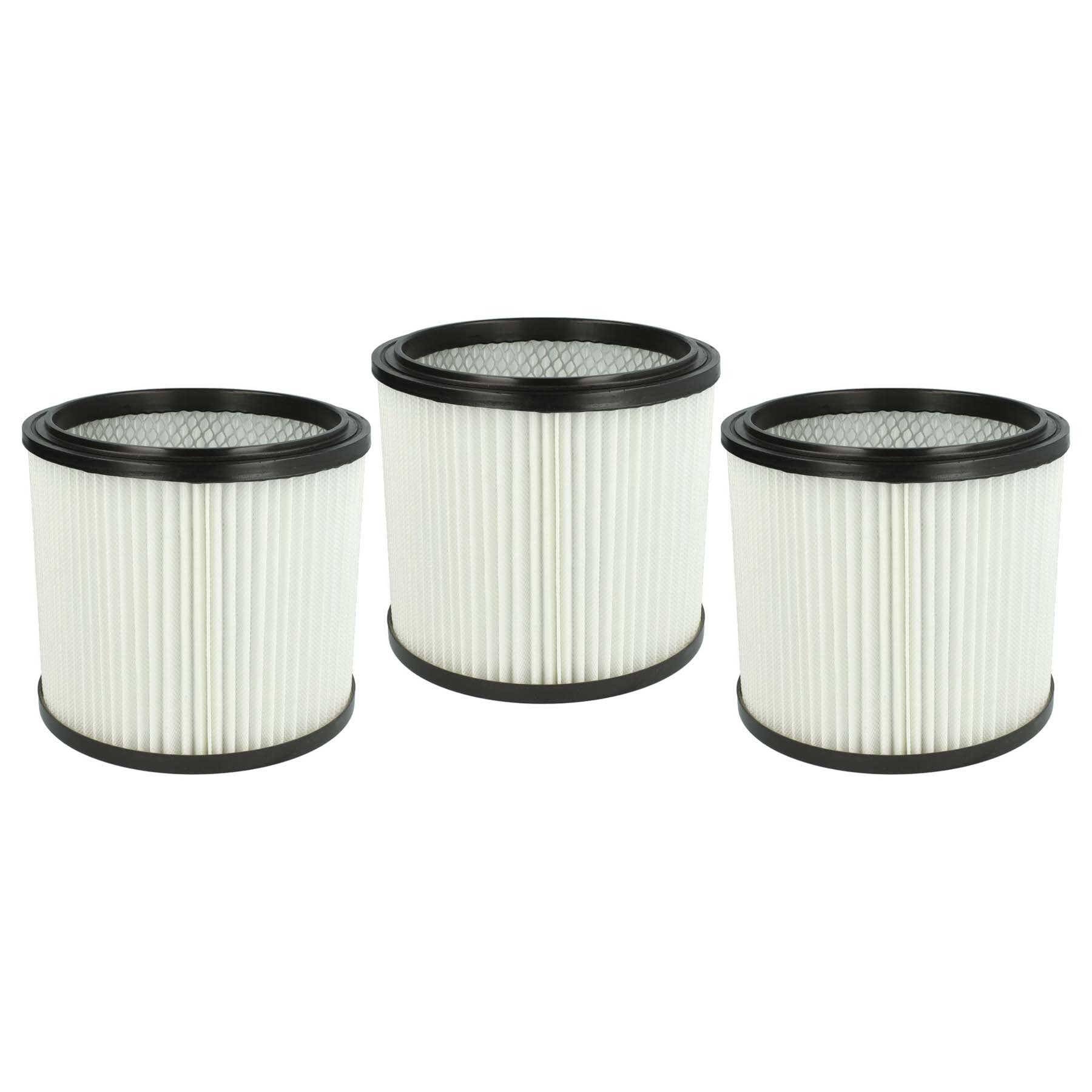 vhbw 3x Faltenfilter kompatibel mit LIV Extra 2000 Staubsauger - Filter, Patronenfilter, weiß