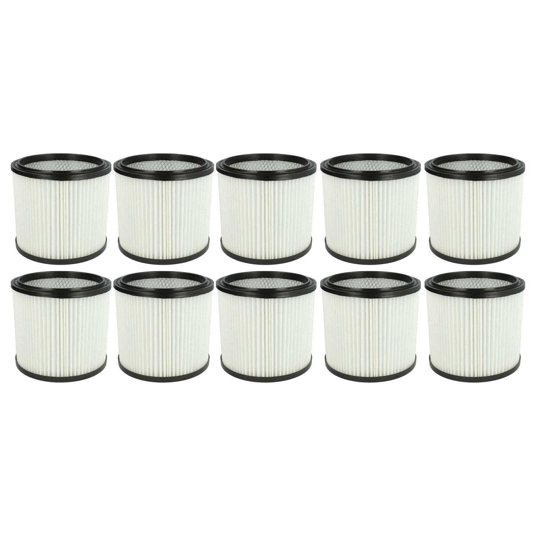 vhbw 10x Faltenfilter kompatibel mit FIF Staubsauger - Patronenfilter Weiß