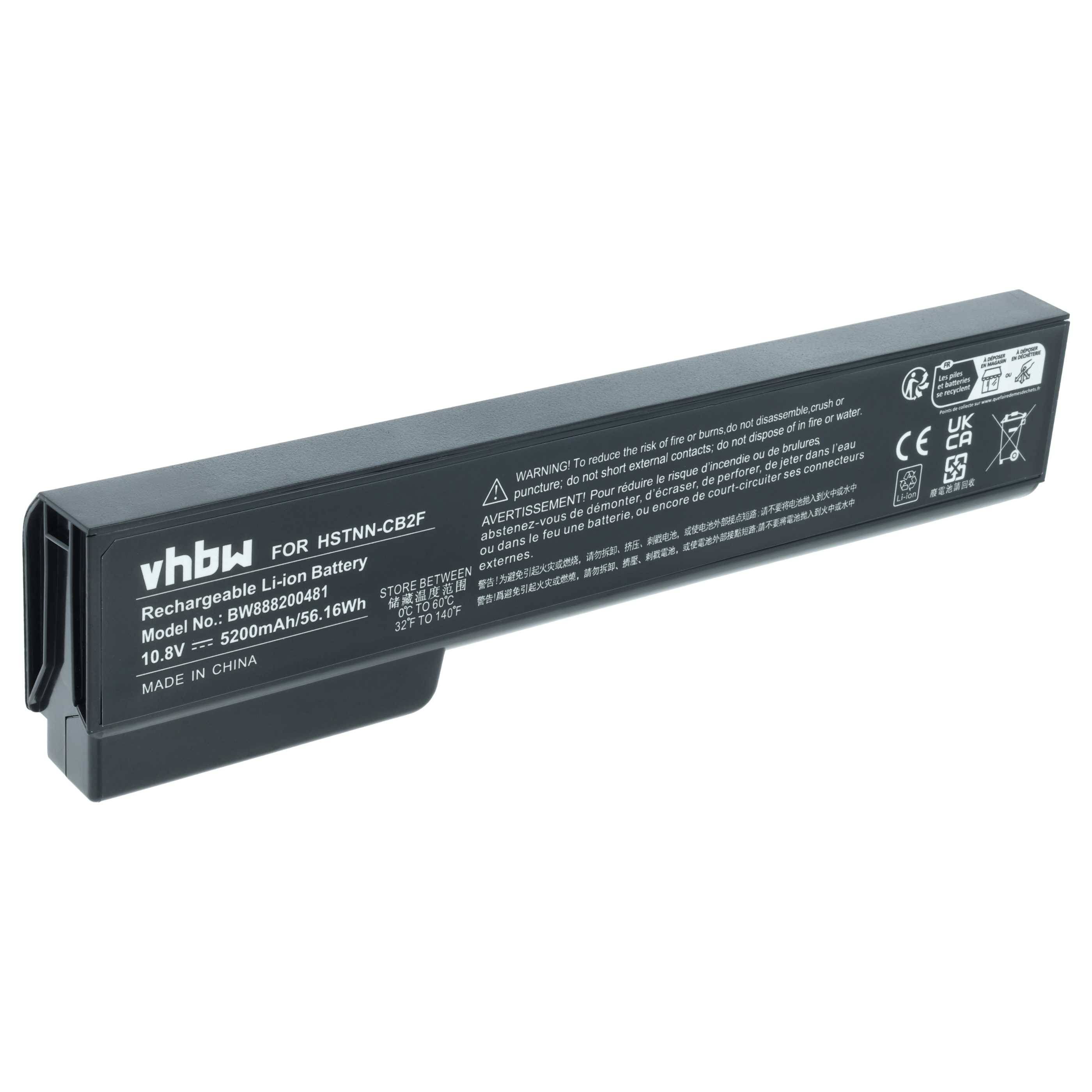 vhbw Akku Ersatz für HP HSTNN-DB2H, HSTNN-E04C, HSTNN-CB2G, HSTNN-DB2F, HSTNN-DB2G für Notebook (5200mAh, 10,8V, Li-Ion)