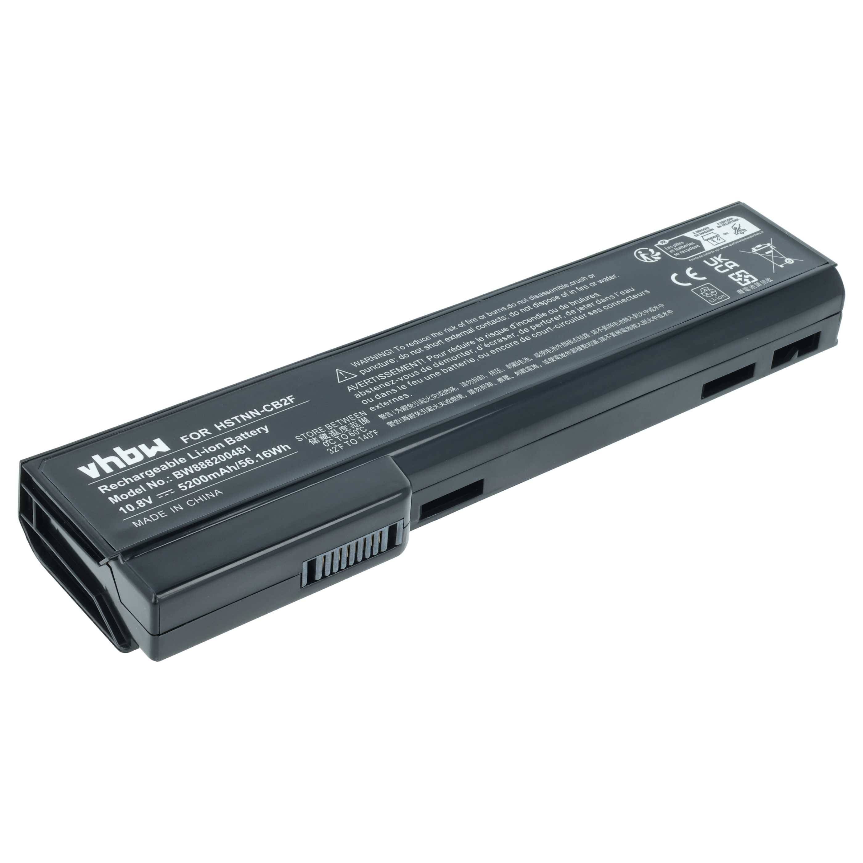 vhbw Akku Ersatz für HP HSTNN-DB2H, HSTNN-E04C, HSTNN-CB2G, HSTNN-DB2F, HSTNN-DB2G für Notebook (5200mAh, 10,8V, Li-Ion)