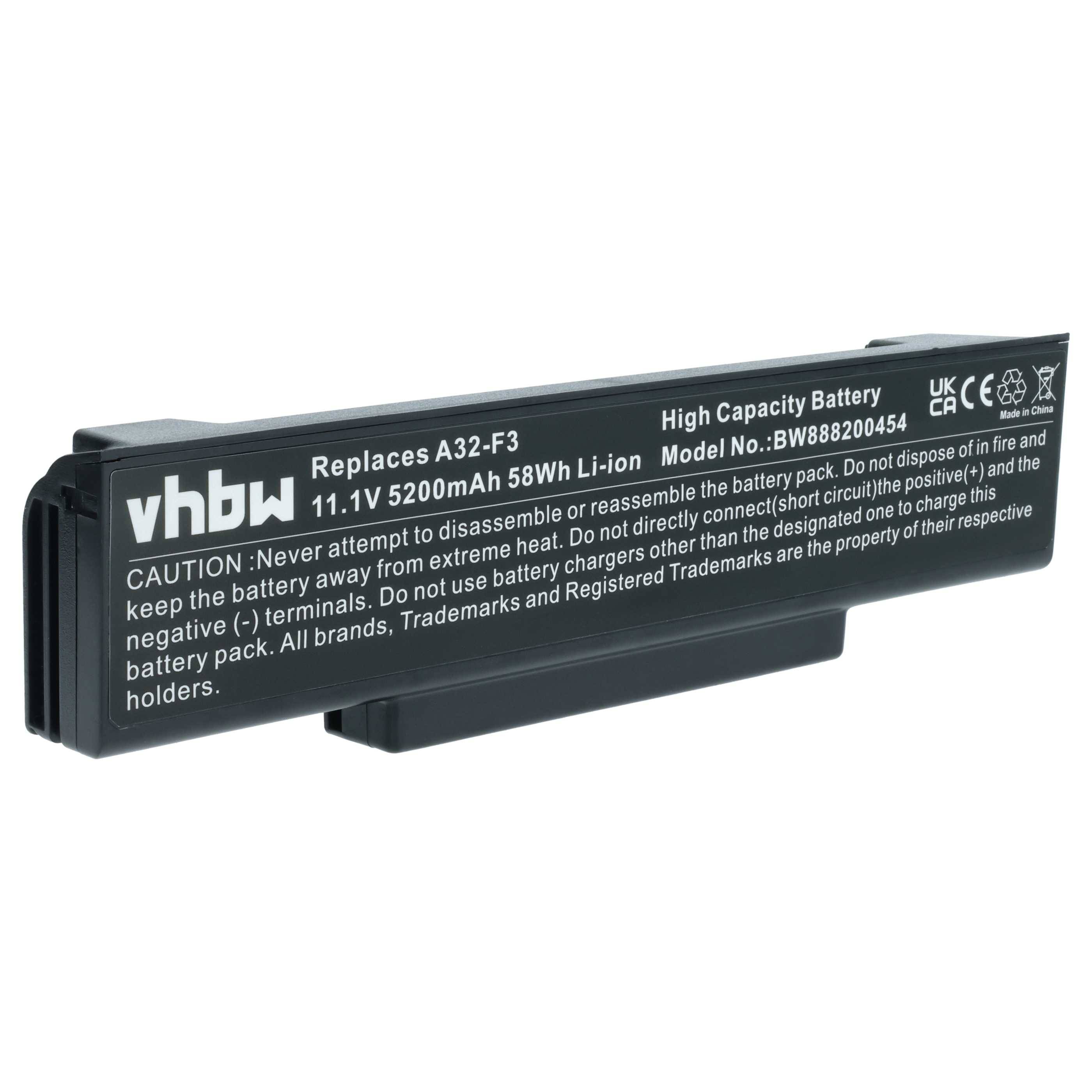 vhbw Akku kompatibel mit Mitac EL80, EL81 Notebook (5200mAh, 11,1V, Li-Polymer)