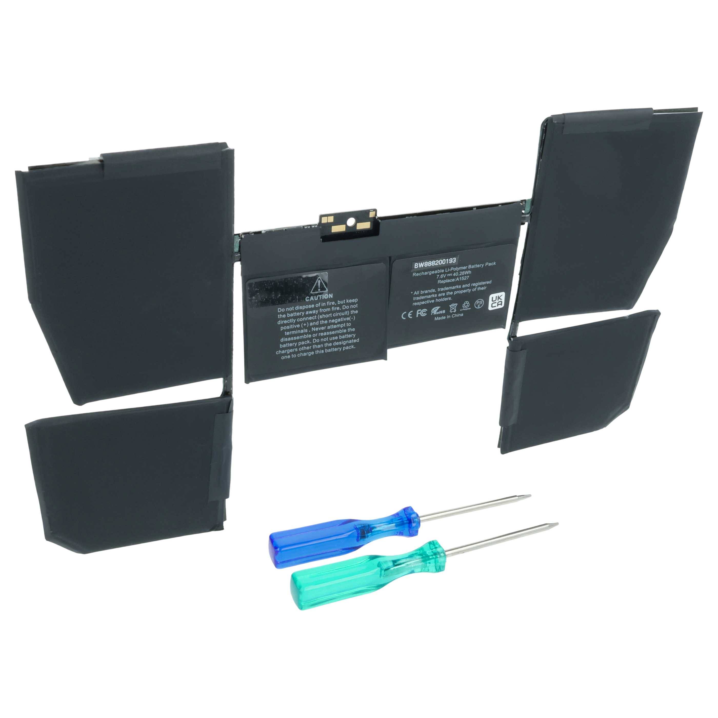 vhbw Akku kompatibel mit Apple MacBook MJY32LL/A, MJY42LL/A, MJY32, MF855MF855C/A, MF865LL/A Notebook (5200 mAh, 7,6 V, Li-Polymer)