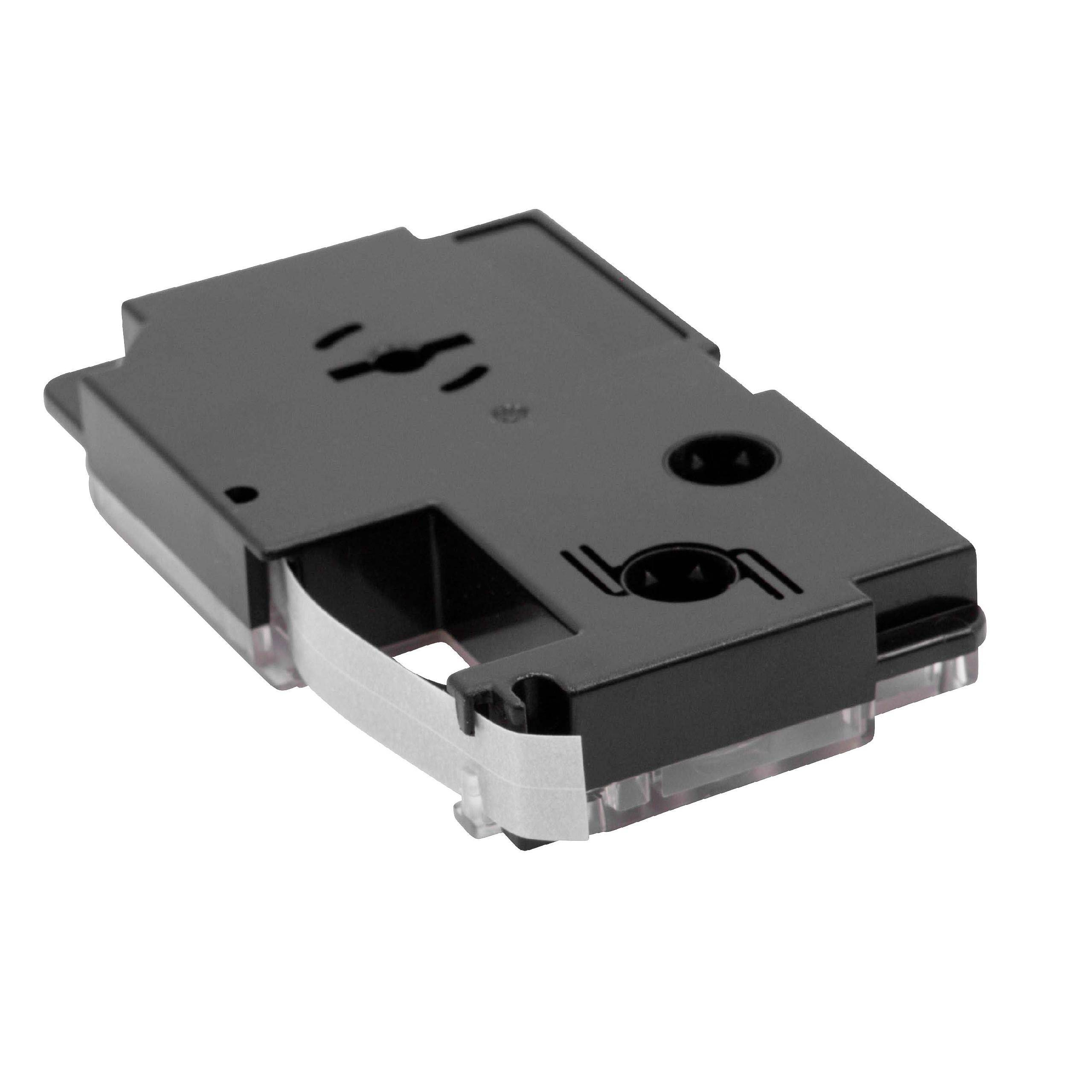 vhbw Schriftband-Kassette kompatibel mit Casio KL-750E, KL-8100, KL-7400, KL-780, KL-7200 Etiketten-Drucker 5,5m x 9mm Schwarz auf Transparent