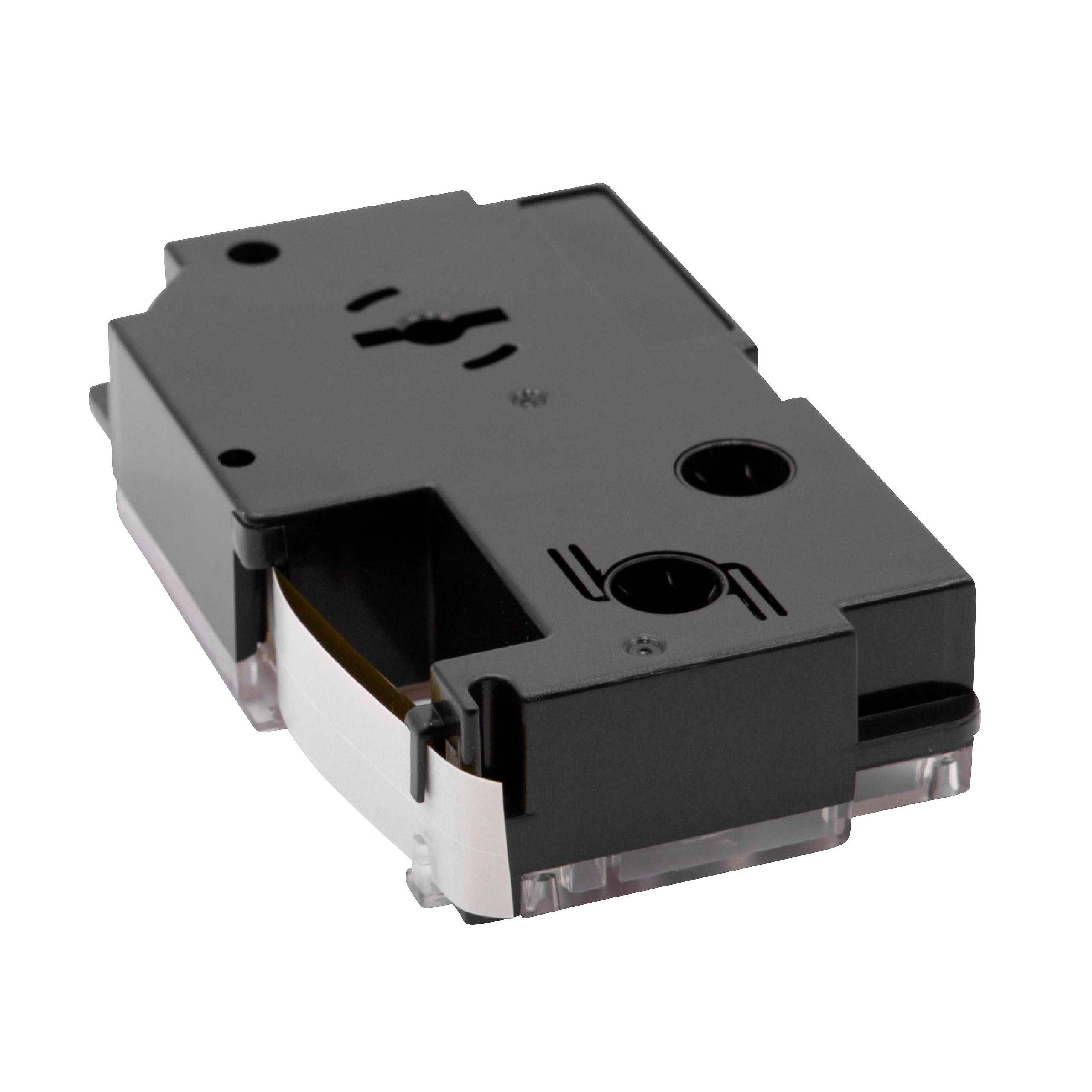 vhbw Schriftband-Kassette kompatibel mit Casio KL-200, KL-130, KL-100E, KL-120, KL-1500, CW-L300 Etiketten-Drucker 5,5m x 12mm Schwarz auf Gelb