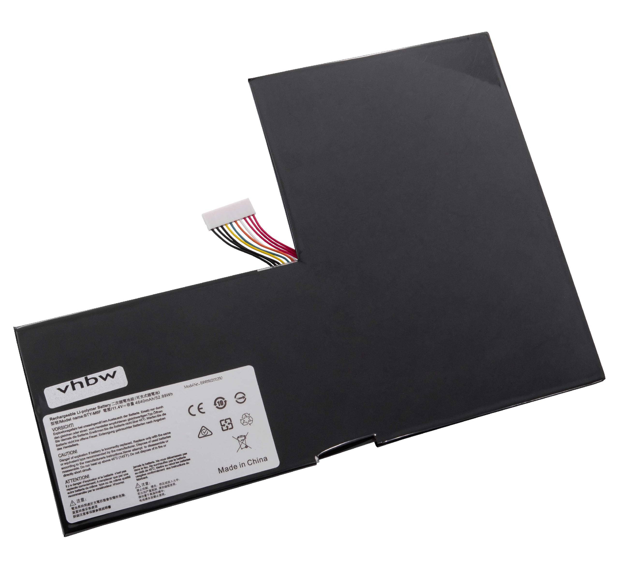 vhbw Akku kompatibel mit MSI GS60 Ghost-607 9S7-16H515-607, GS60 Ghost Pro 3K-097 Notebook (4640 mAh, 11,4 V, Li-Polymer)