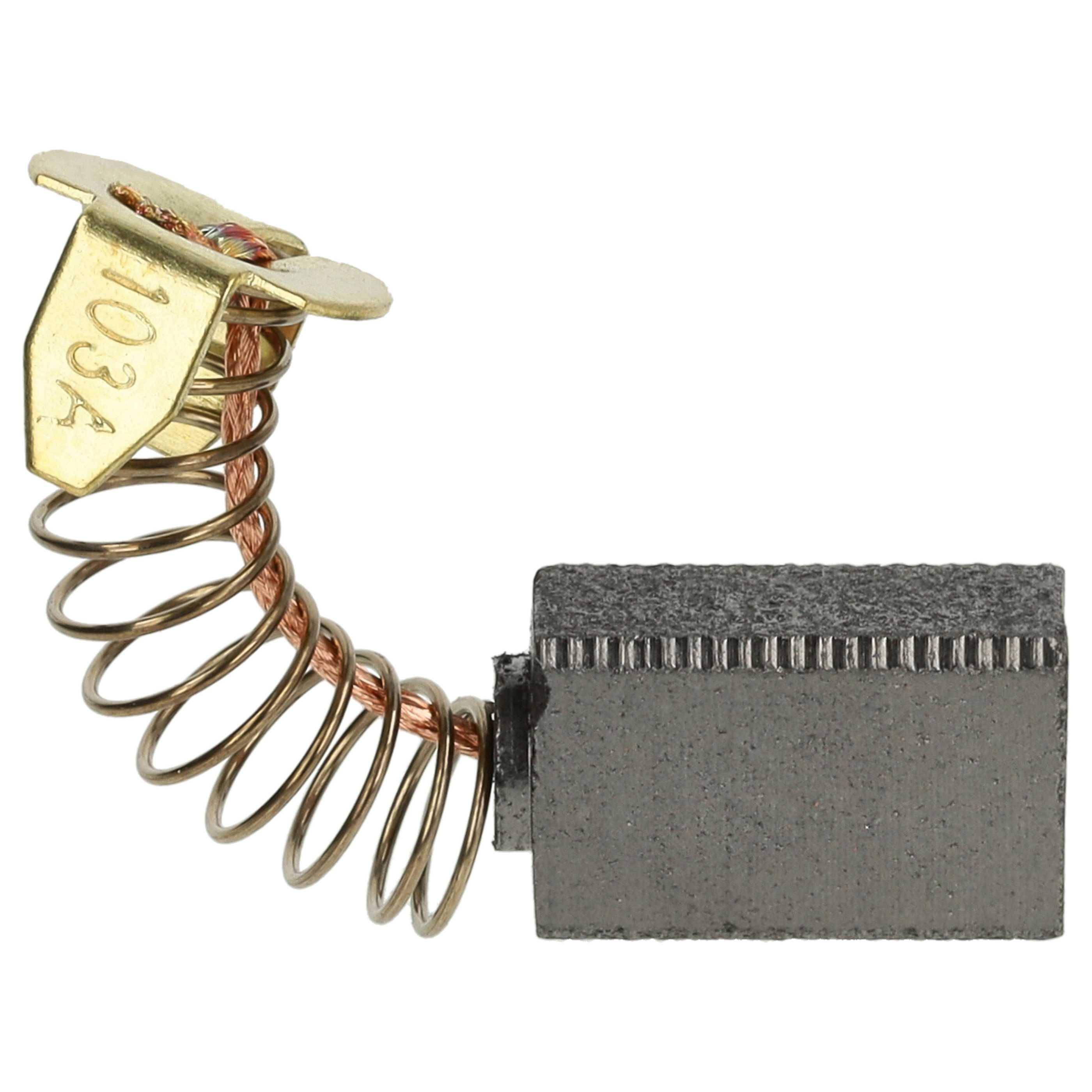 Eine Kupferspiralfeder an einem kleinen rechteckigen Metallblock befestigt, mit gestempelten Markierungen auf einer Messingsplatte.