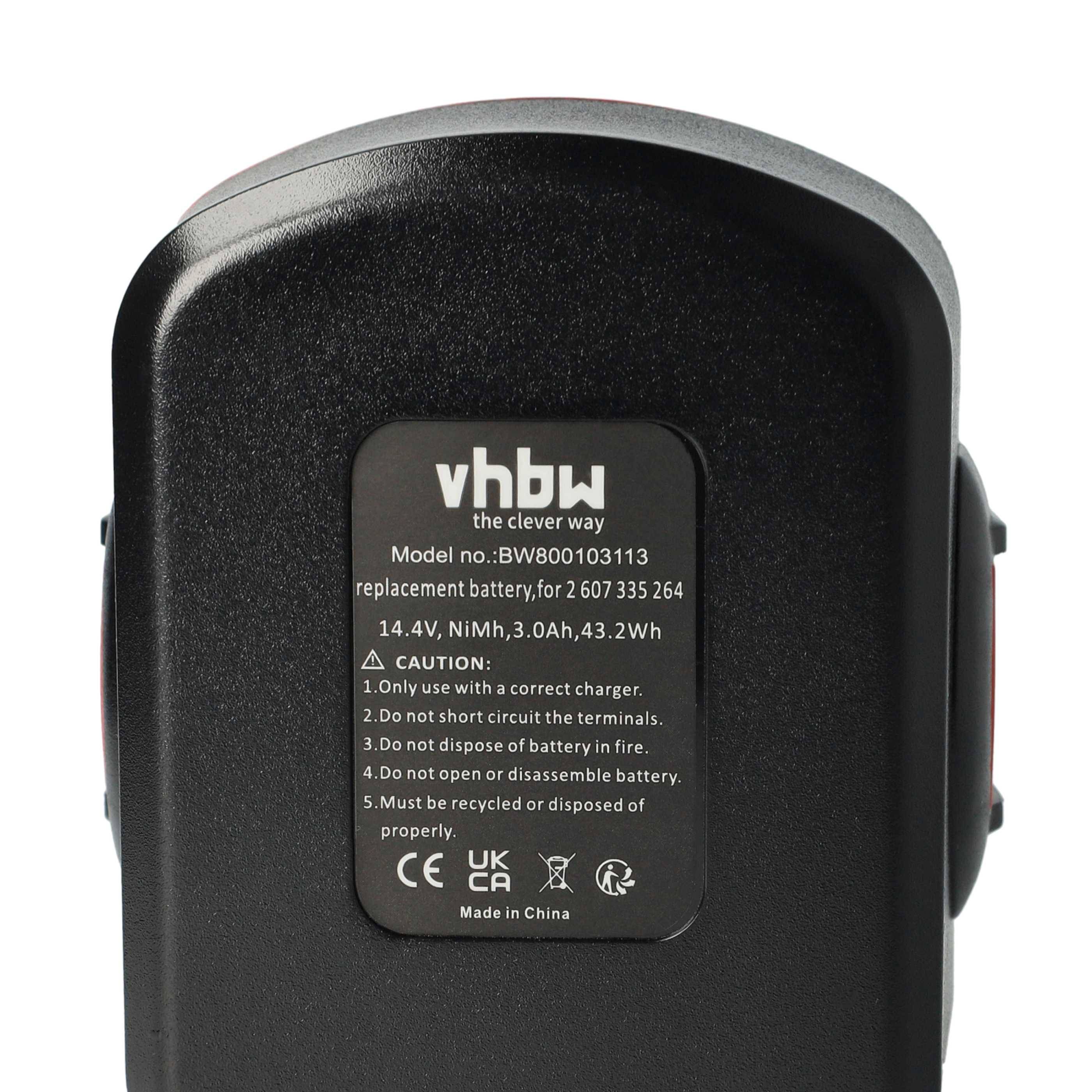vhbw 1x Akku kompatibel mit Bosch PSR 140, PSR 14.4/N, PSR 14.4VE-2(/B), PSR 14.4, PSR 14.4-2 Werkzeug (3000 mAh, NiMH, 14,4 V)