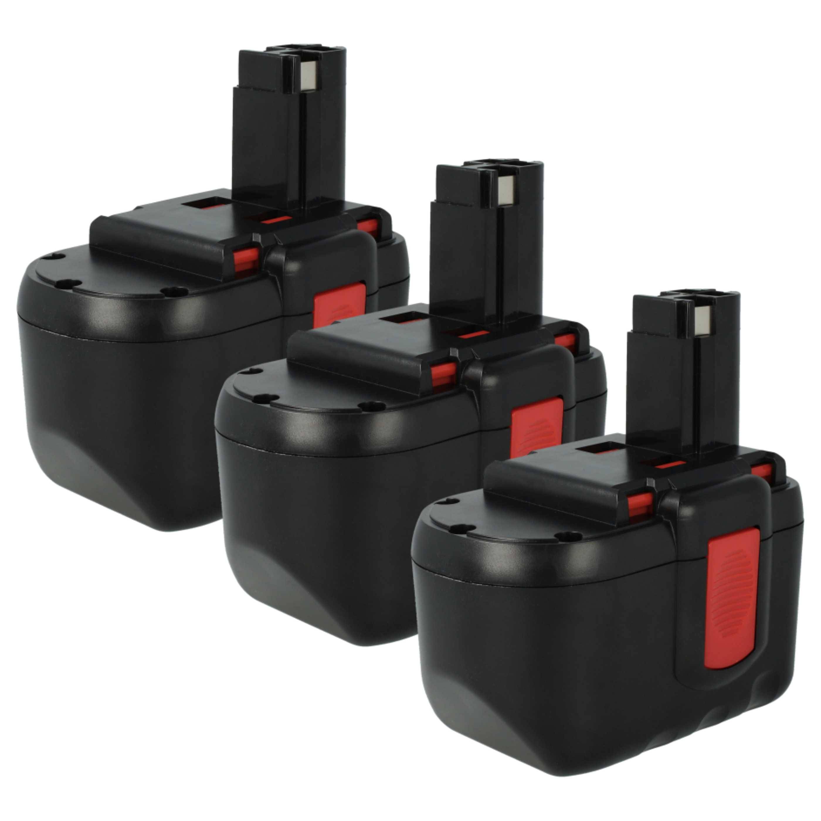 vhbw 3x Akku kompatibel mit Bosch GSB 24 VE-2, GSA 24VE, GSB 24VE-2, GMC 24V, GSA 24V, GLI 24V Werkzeug (3000 mAh, NiMH, 24 V)
