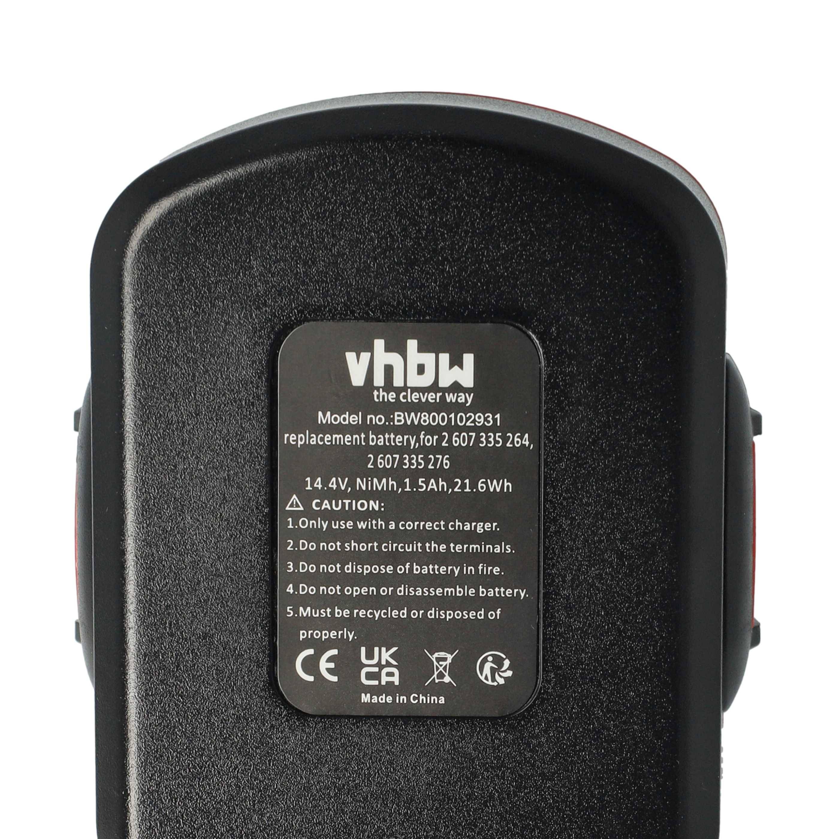 vhbw 3x Akku Ersatz für Bosch 2 607 335 276, 2 607 335 432, 2 607 335 431, 2 607 335 418 für Werkzeug (1500 mAh, NiMH, 14,4 V)
