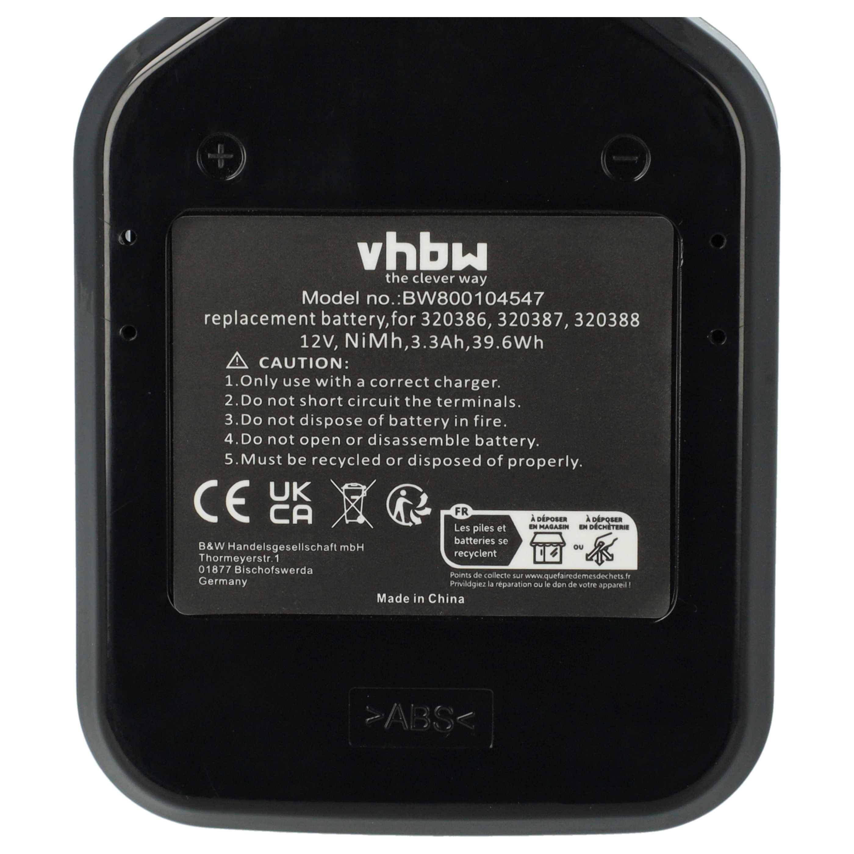 vhbw 3x Akku kompatibel mit Hitachi WH 12DAF2, WH12DC, WH 12DC, WH12DM, WH 12DM, WH12DM2 Elektrowerkzeug (3300 mAh, NiMH, 12 V)