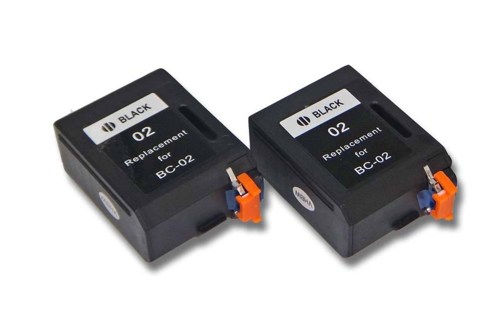vhbw 2x Tintenpatronen kompatibel mit Canon BJC251 | BJC240, BJC250 J, BJC230, BJC210 J Drucker - Schwarz (Wiederaufgefüllt)