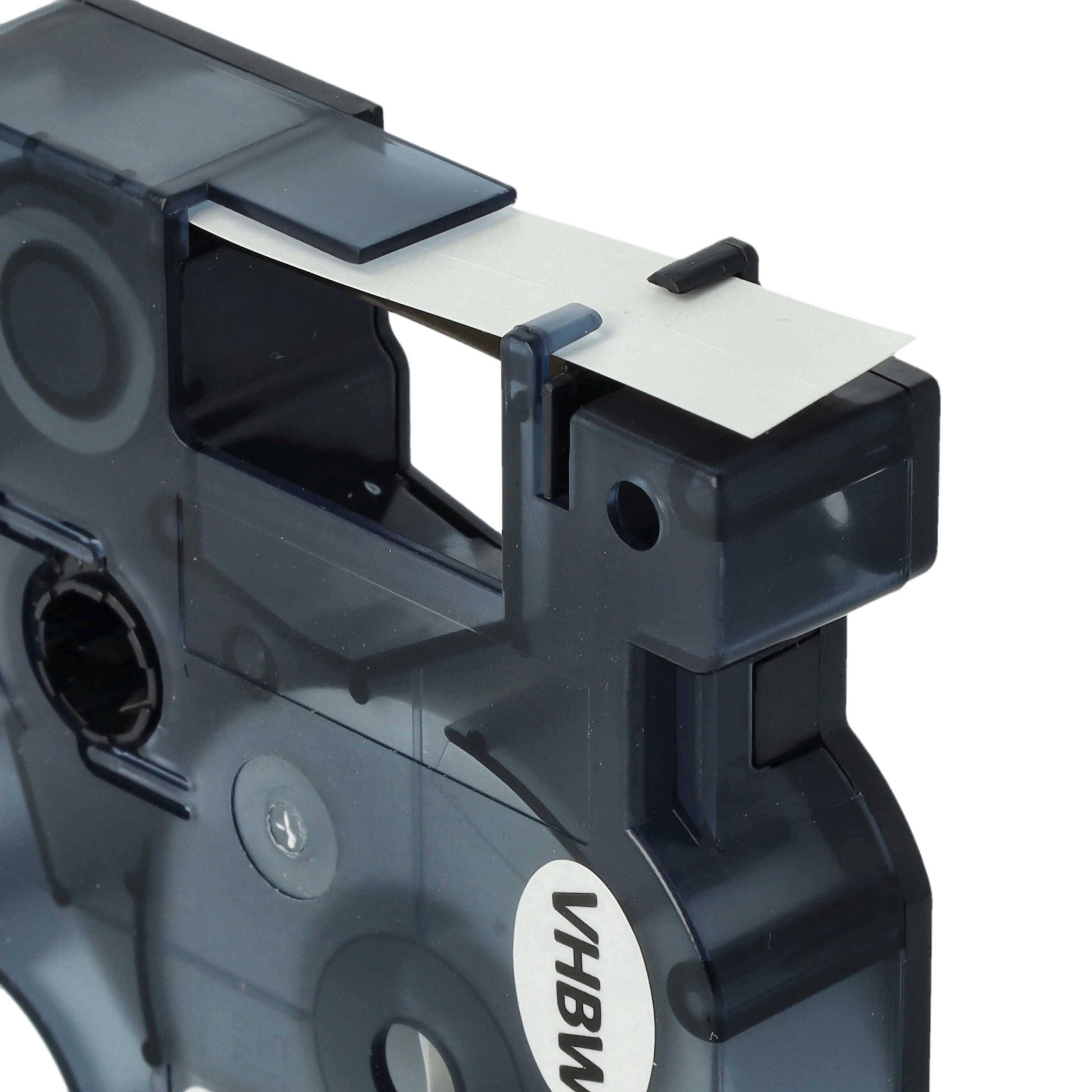 vhbw 50x Schriftband-Kassette kompatibel mit Dymo Rhino 6000, 5000, 5200, 4200 Etiketten-Drucker 7m x 12mm Schwarz auf Weiß