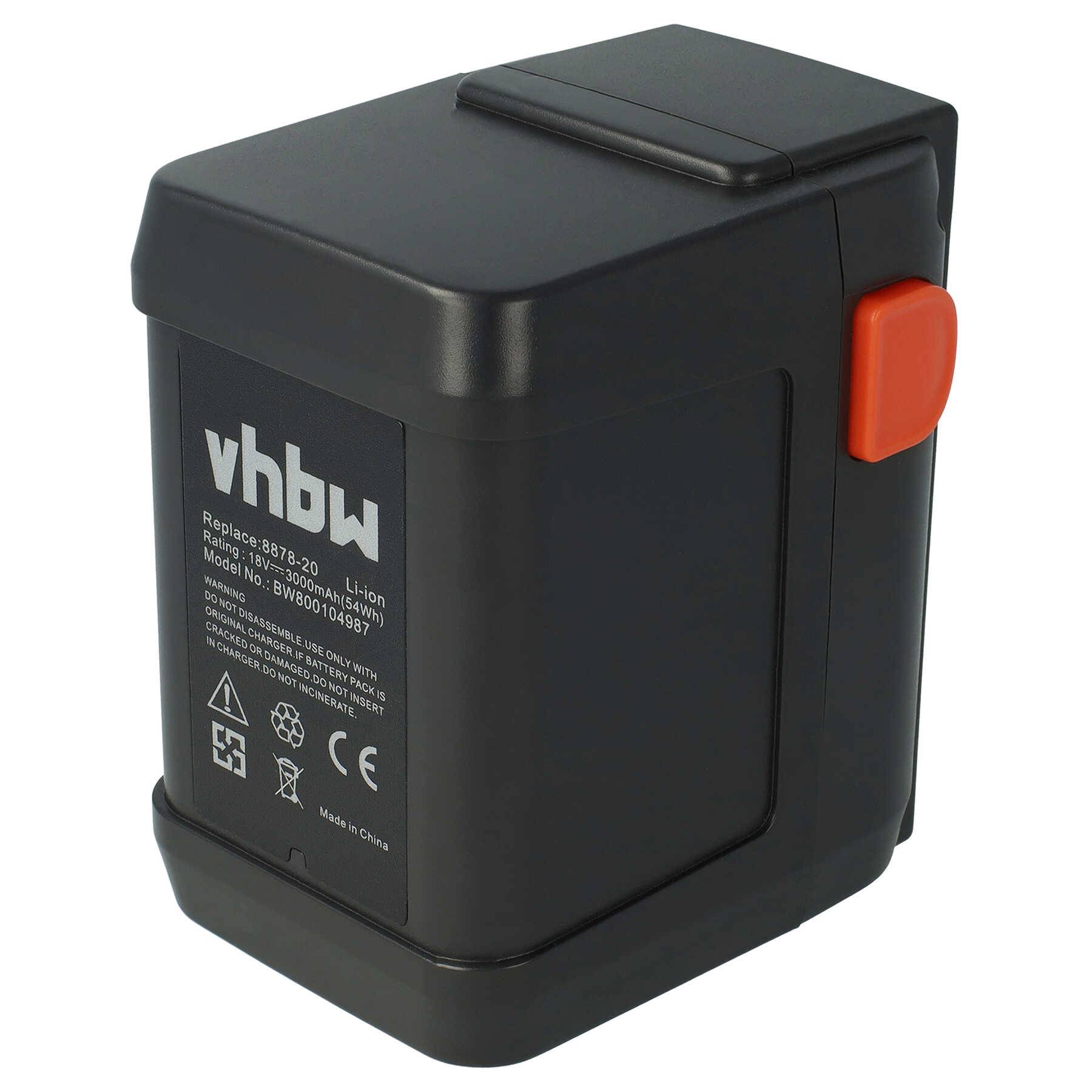 vhbw Akku kompatibel mit Gardena AccuCut 450 Li (8841-20), AccuCut 400 Li (8840-20) Grasschere, Strauchschere (3000mAh 18V Li-Ion)