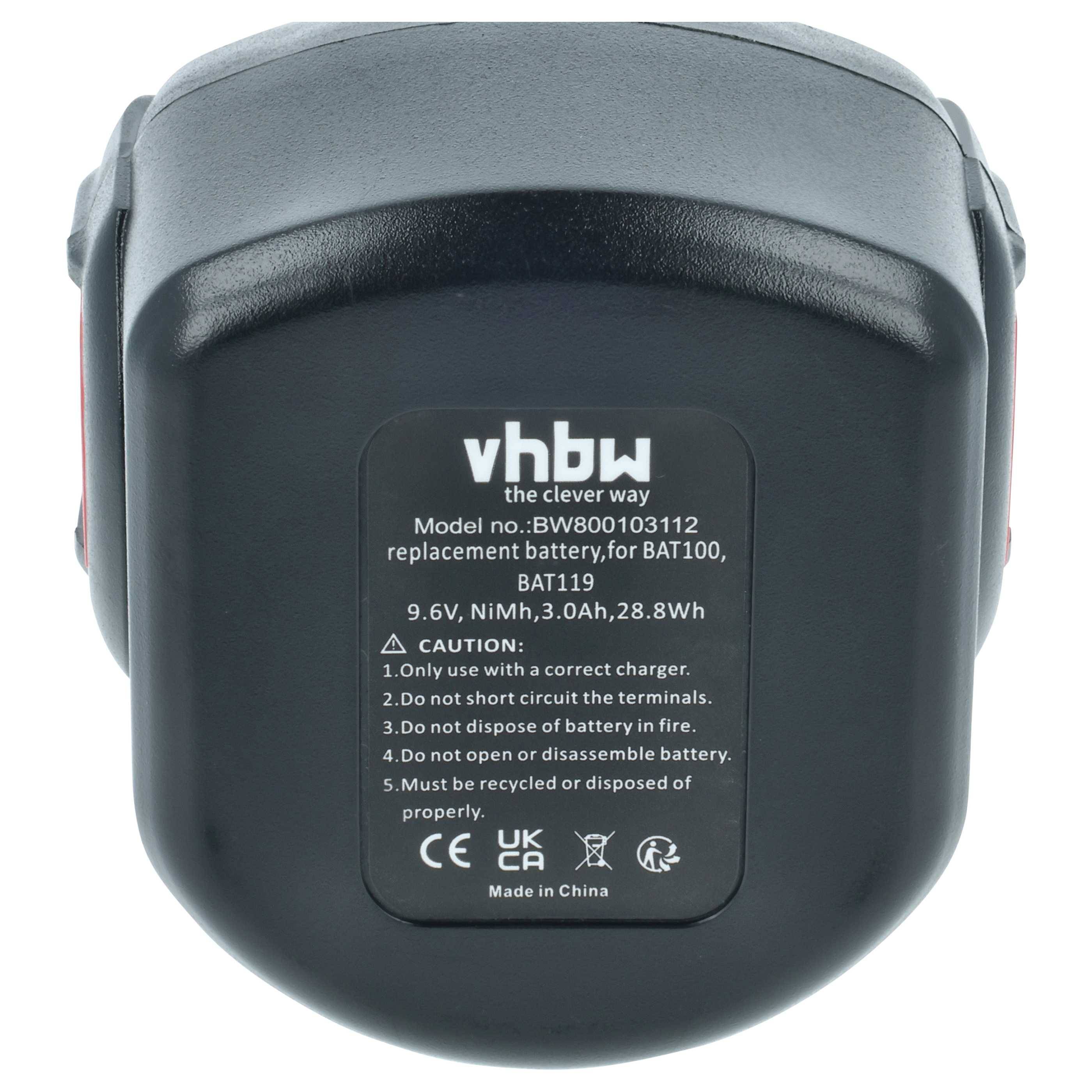 vhbw Akku Ersatz für Bosch BH984, BAT119, BPT1041 für Werkzeug (3000 mAh, NiMH, 9,6 V)