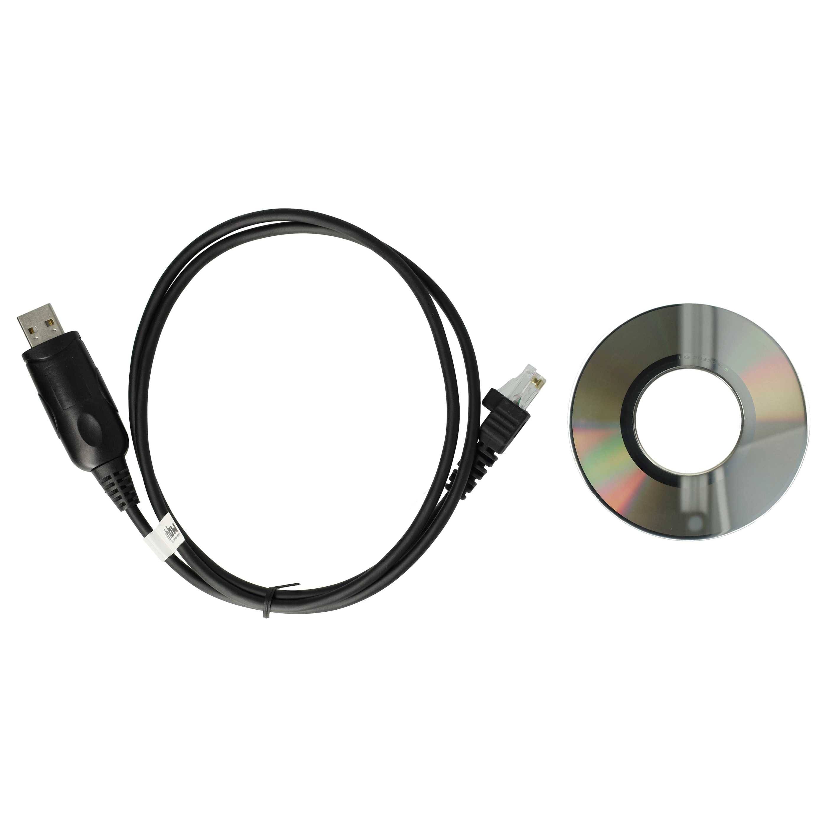 vhbw USB Programmierkabel kompatibel mit Motorola Maratrac 5100 | 7100, Pro 3100 Funkgerät, schwarz