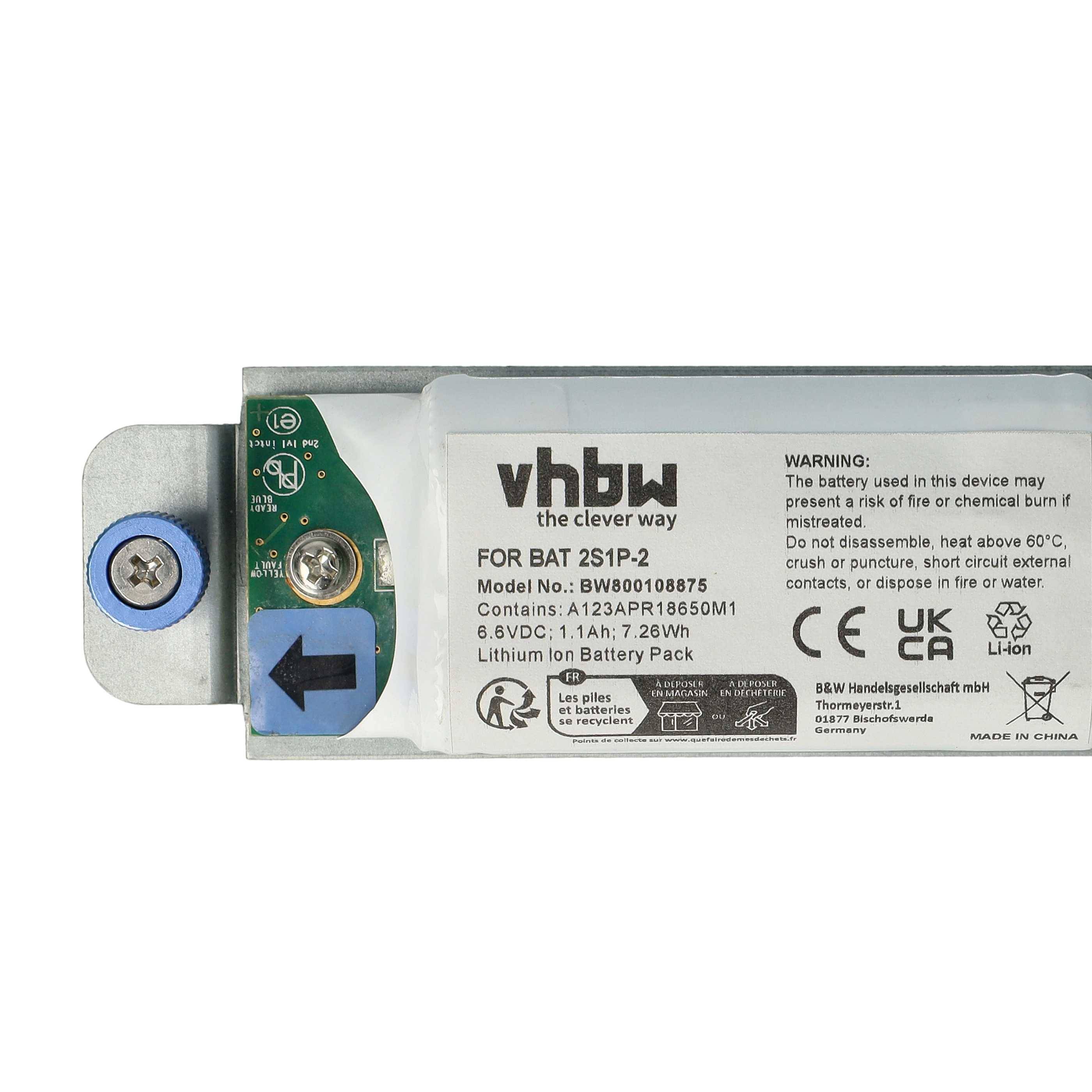 vhbw 1x Akku Ersatz für 0D668J, 69Y2927, 69Y2926, D668J, BAT 2S1P-2, BAT-2S1P für Notebook (1100 mAh, 6,6 V, Li-Ion)