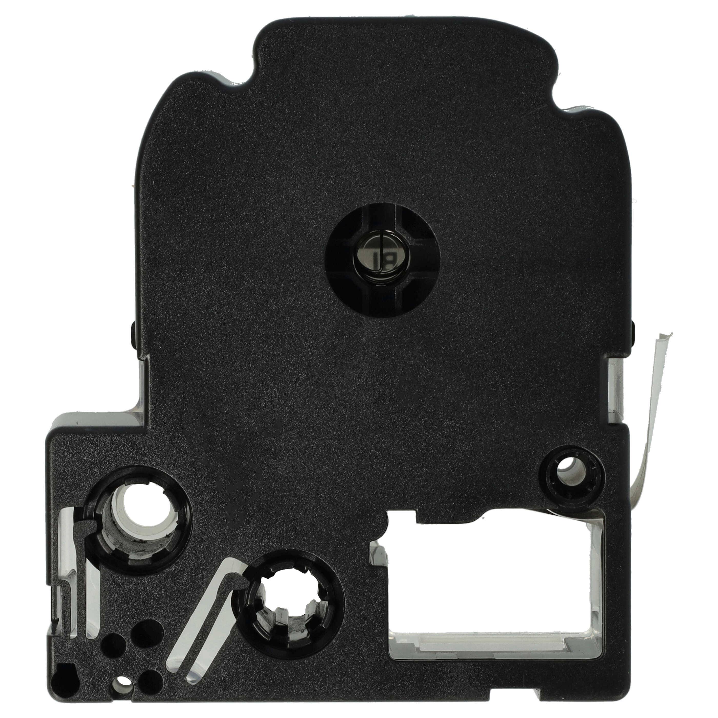 vhbw 50x Schriftband-Kassette kompatibel mit Epson LabelWorks OK200, LW-900P, OK720, OK300, OK500P Etiketten-Drucker 8m x 18mm Schwarz auf Weiß