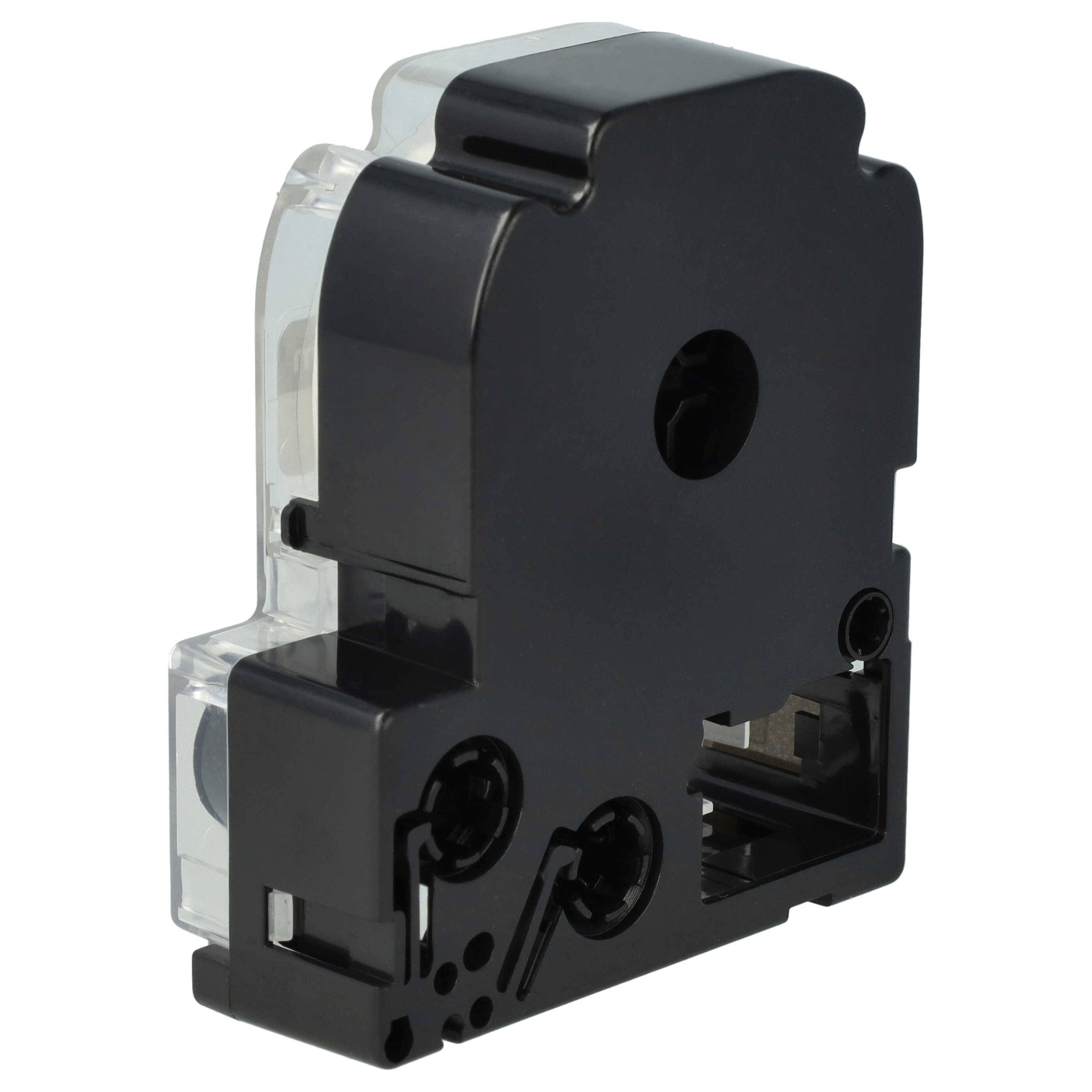 vhbw 50x Schriftband-Kassette kompatibel mit Epson LabelWorks OK200, LW-900P, OK720, OK300, OK500P Etiketten-Drucker 8m x 18mm Schwarz auf Weiß