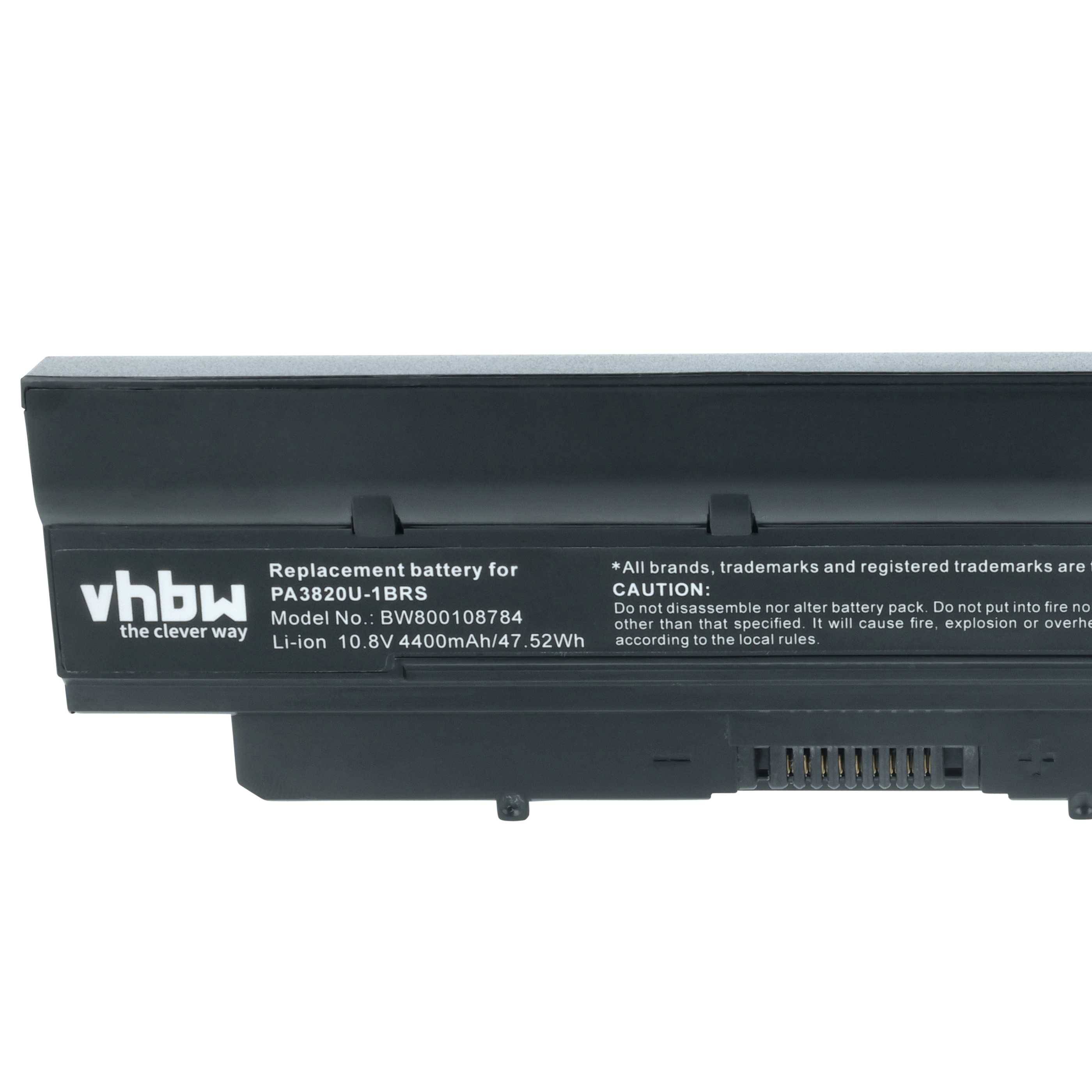 Ersatzbatterie für PA3820U-1BRS, Modell: VHBW00108784, Li-ion 10,8V, 4400mAh, 47,52Wh. Marke: vhbw.