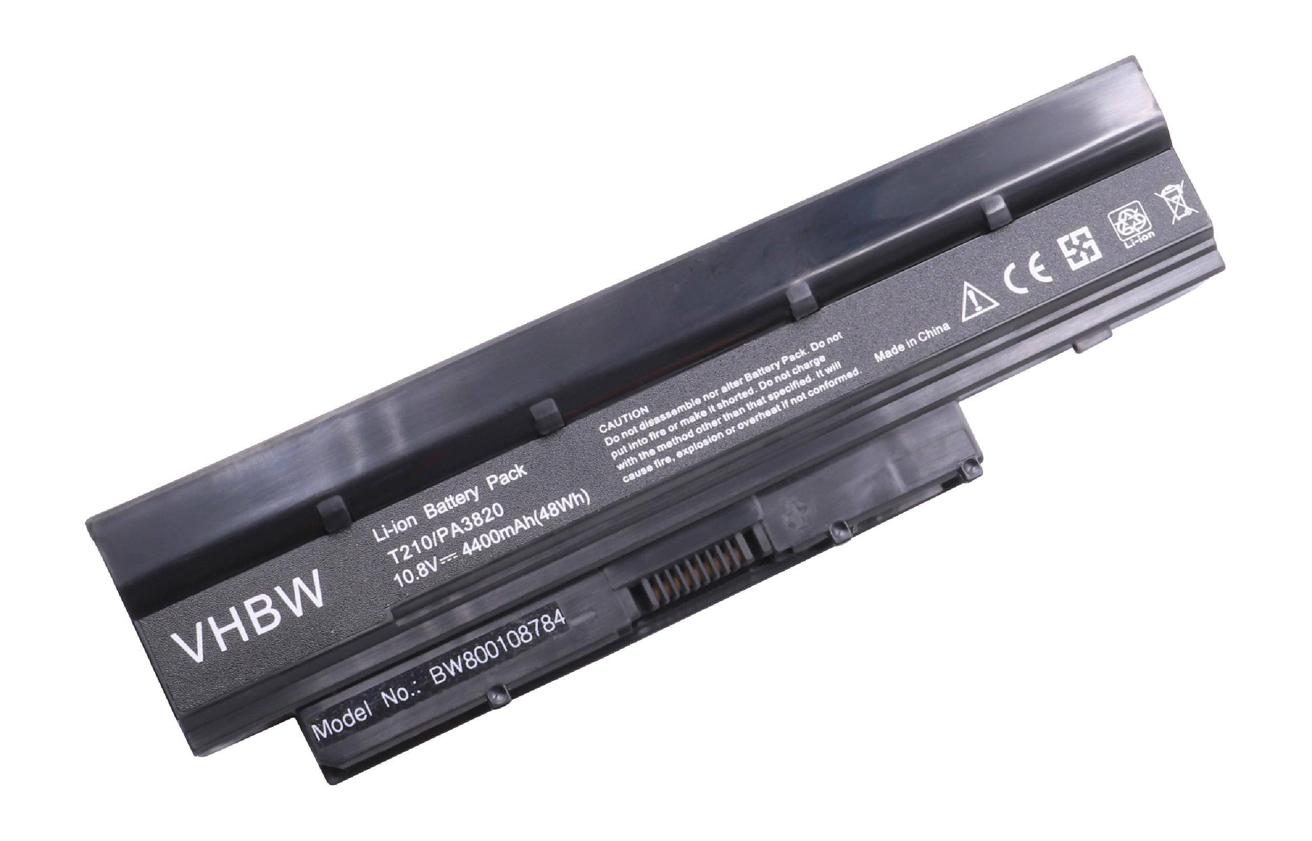 vhbw Li-Ion Akku 4400mAh (10.8V) kompatibel mit Notebook Laptop Toshiba Satellite T235D-S1360Rd, T235D-S1360Wh, T235D-S1370 Ersatz für PA3820U-1BRS
