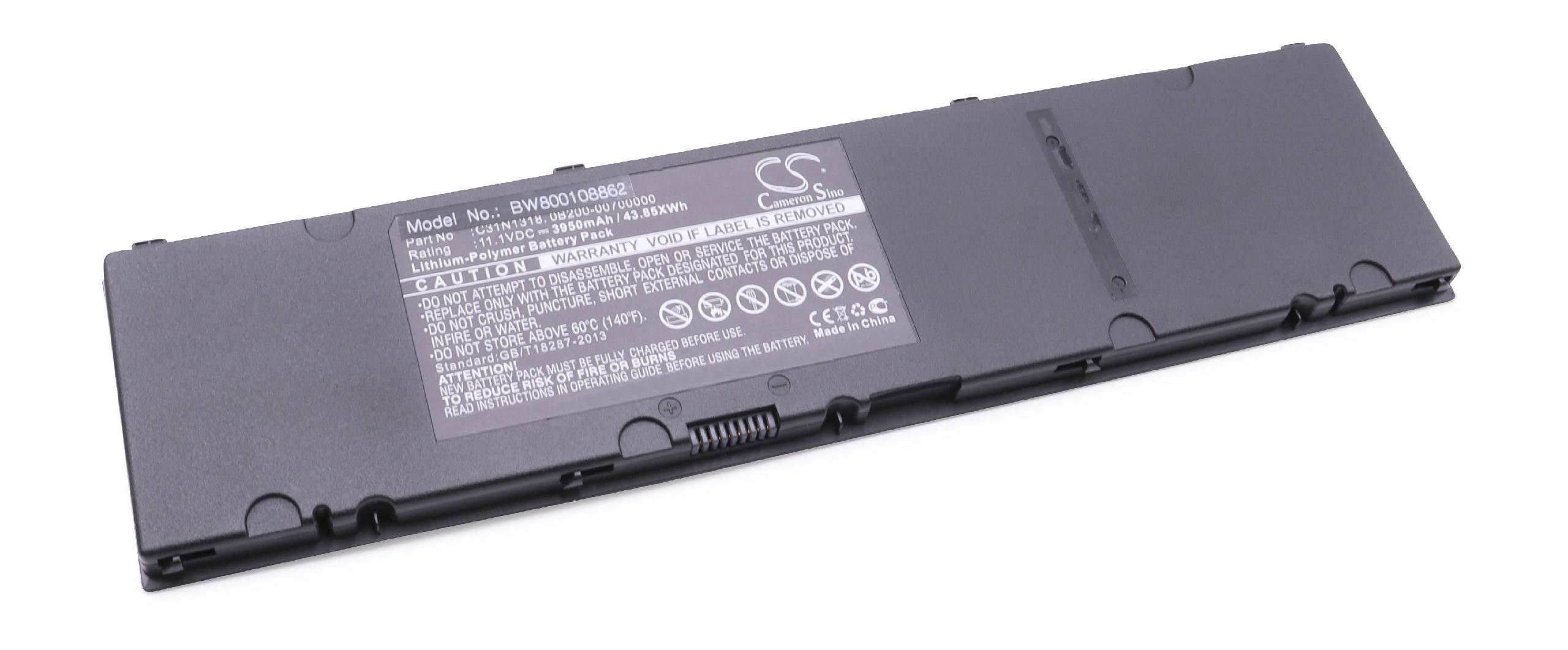 vhbw Li-Polymer Akku 3950mAh (11.1V) für Notebook Laptop Asus PRO PU301LA-RO223G, PU301LA-XB51 wie 0B200-00700000, C13-N1318, C31N1318.