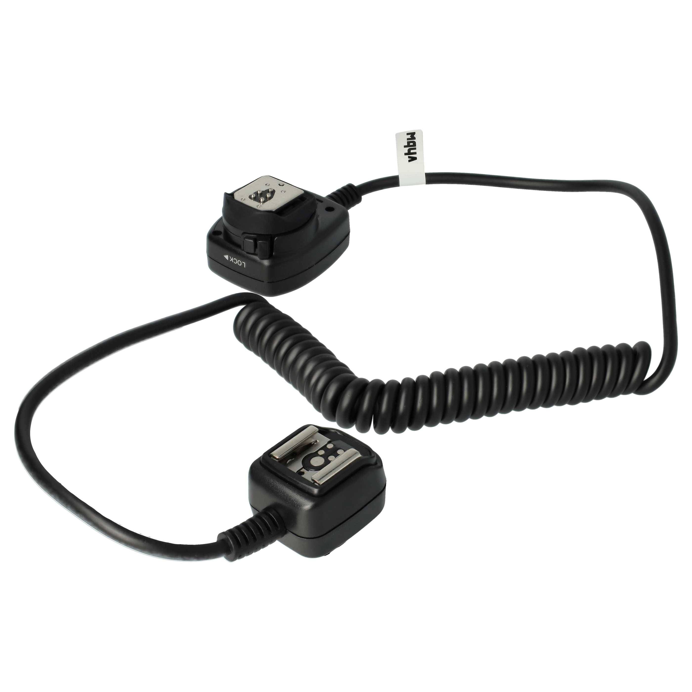vhbw TTL Blitzkabel kompatibel mit Olympus E-5 | E-410, FL-50, FL-36, FL-36R, E-400, E-420 Kamera, Blitzgerät - Synchronkabel, Ausziehbar auf 100cm