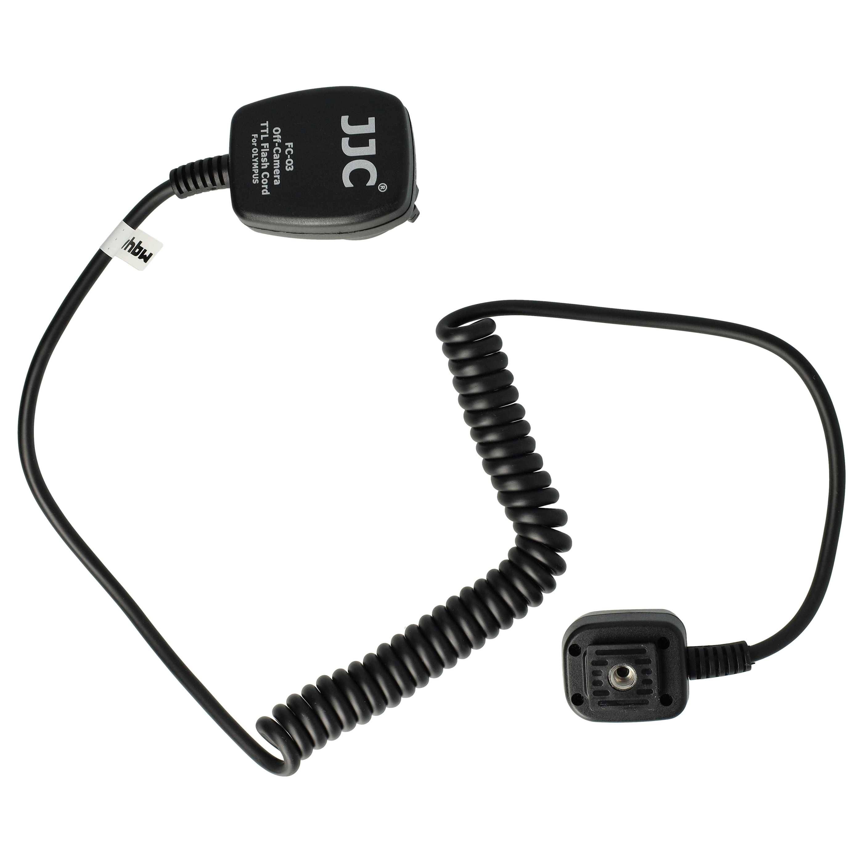 vhbw TTL Blitzkabel kompatibel mit Olympus E-5 | E-410, FL-50, FL-36, FL-36R, E-400, E-420 Kamera, Blitzgerät - Synchronkabel, Ausziehbar auf 100cm