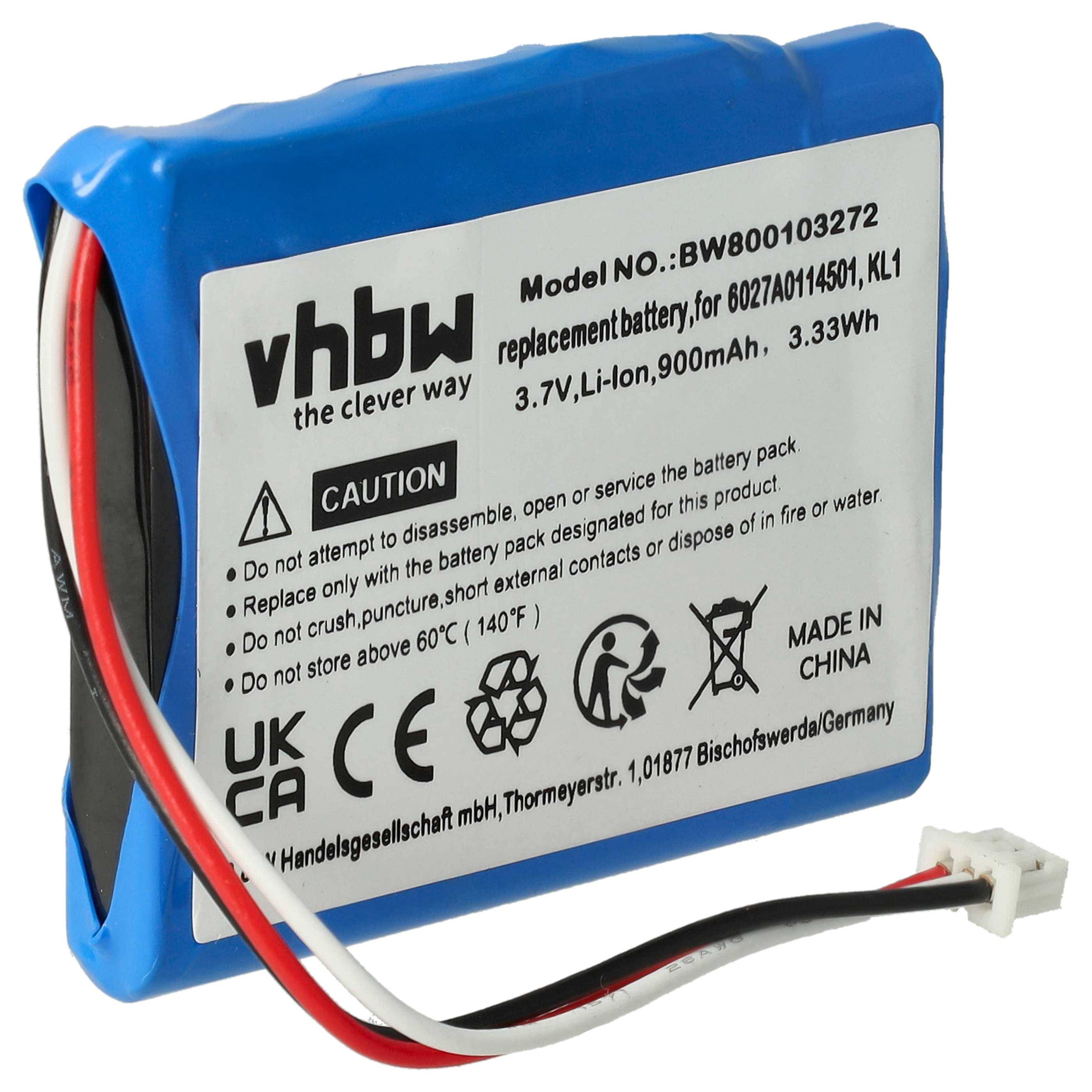 vhbw Akku kompatibel mit TomTom Via 135, 1435T, 1405T, 1405M, 135M, 1405, 1505, 1435TM GPS Navigation Navi (900 mAh, 3,7 V, Li-Ion)