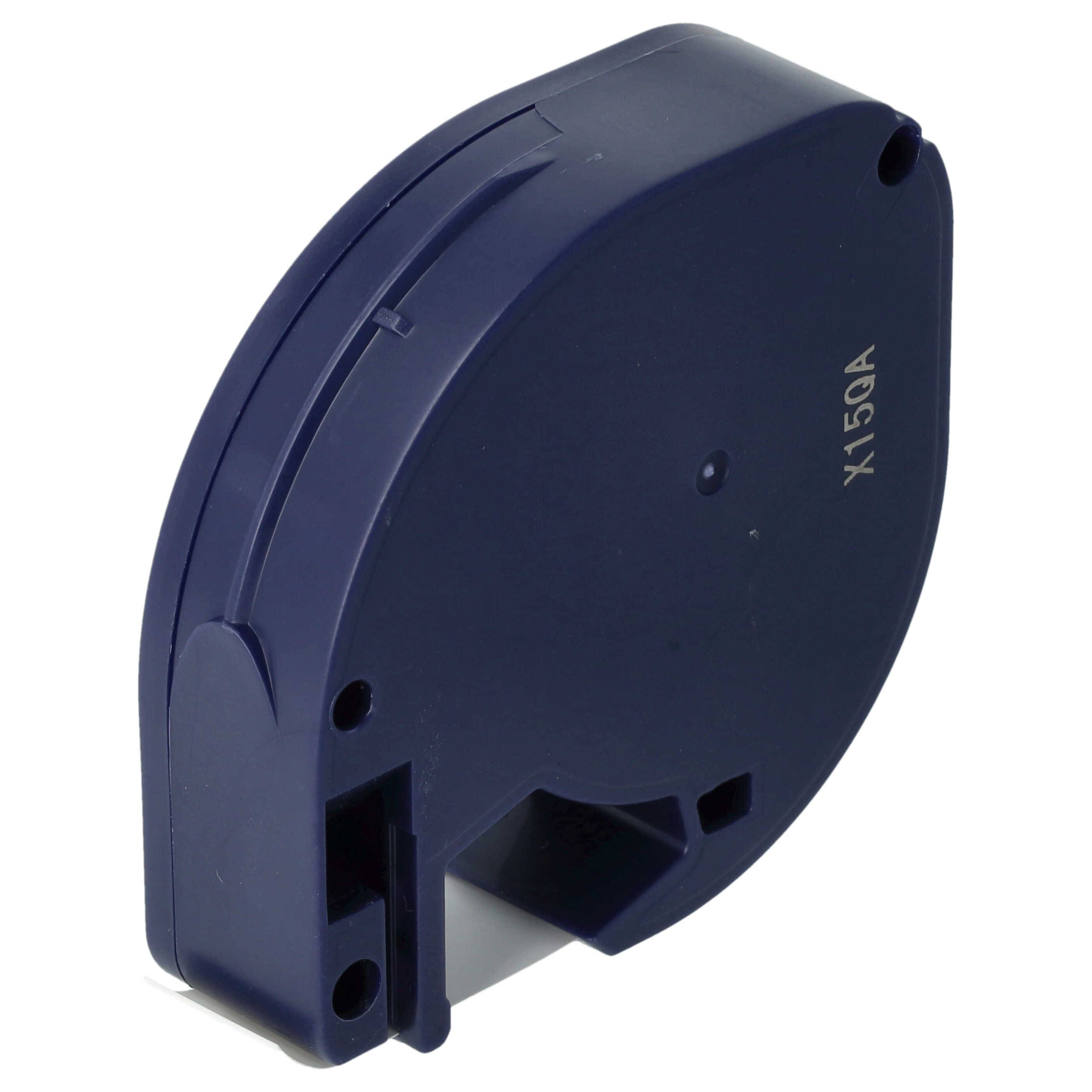 vhbw Schriftband-Kassette Plastik Ersatz für Dymo S0721610, 91201 für Etiketten-Drucker 4m x 12mm Schwarz auf Weiß