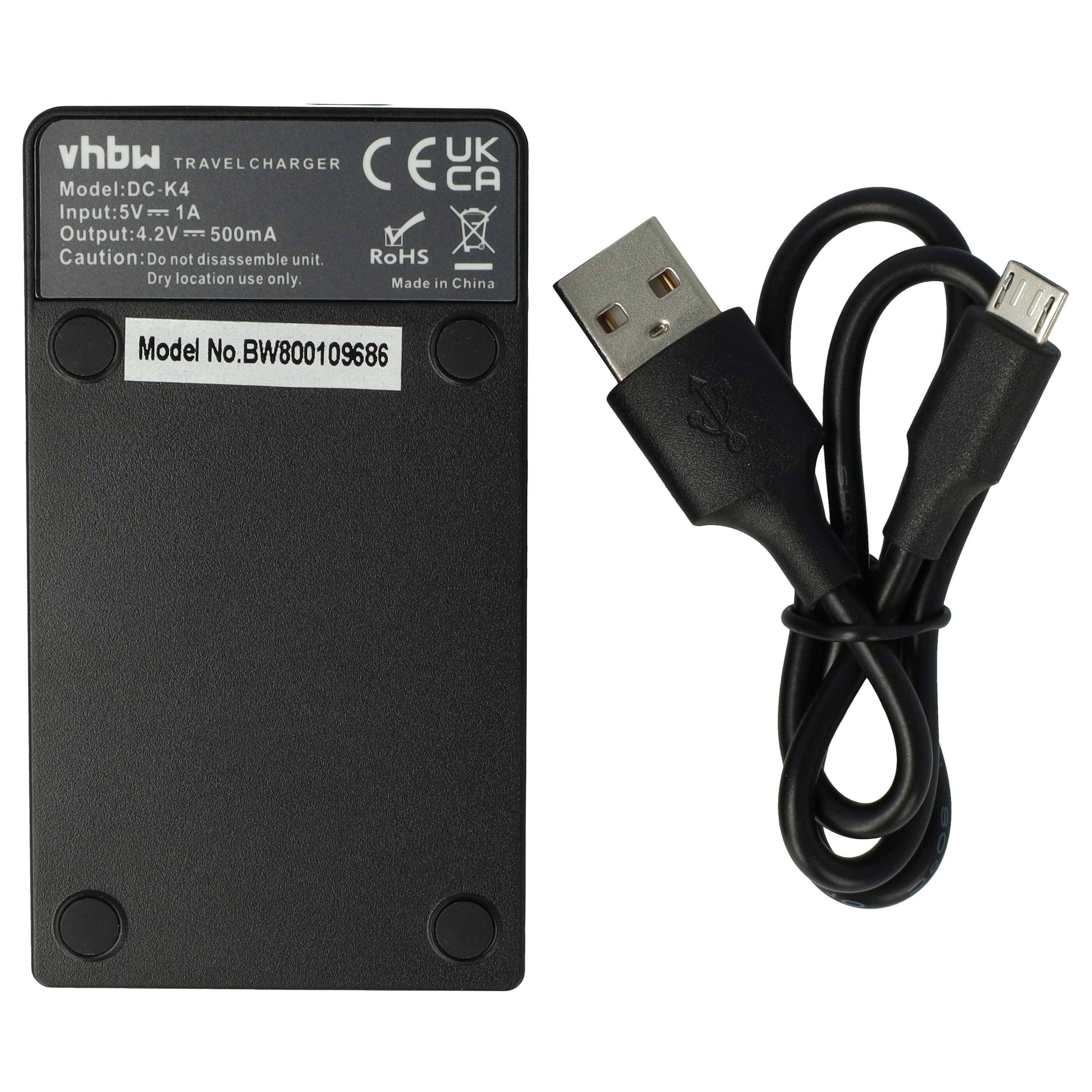 vhbw Ladegerät kompatibel mit Medion Life P42012, MD85700, MD85801, MD85820, MD85867 Kamera Camcorder/Akku - Ladeschale, Ladestandsanzeige