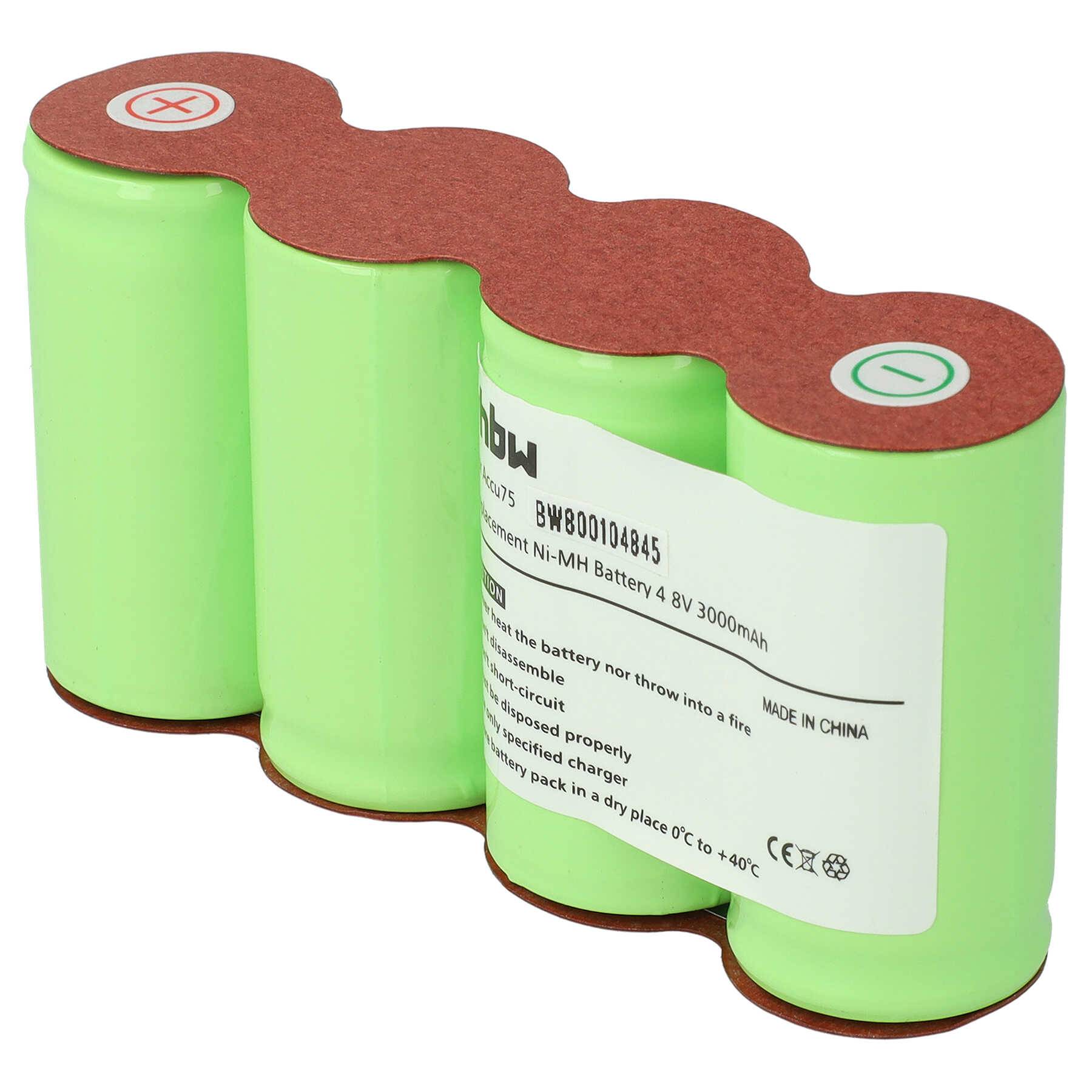vhbw Akku kompatibel mit AEG AG64x, AG 64 x Grasschere, Strauchschere | (3000mAh, 4,8V, NiMH) - Ersatz für 1.680.100.00, Accu75, 4006043048