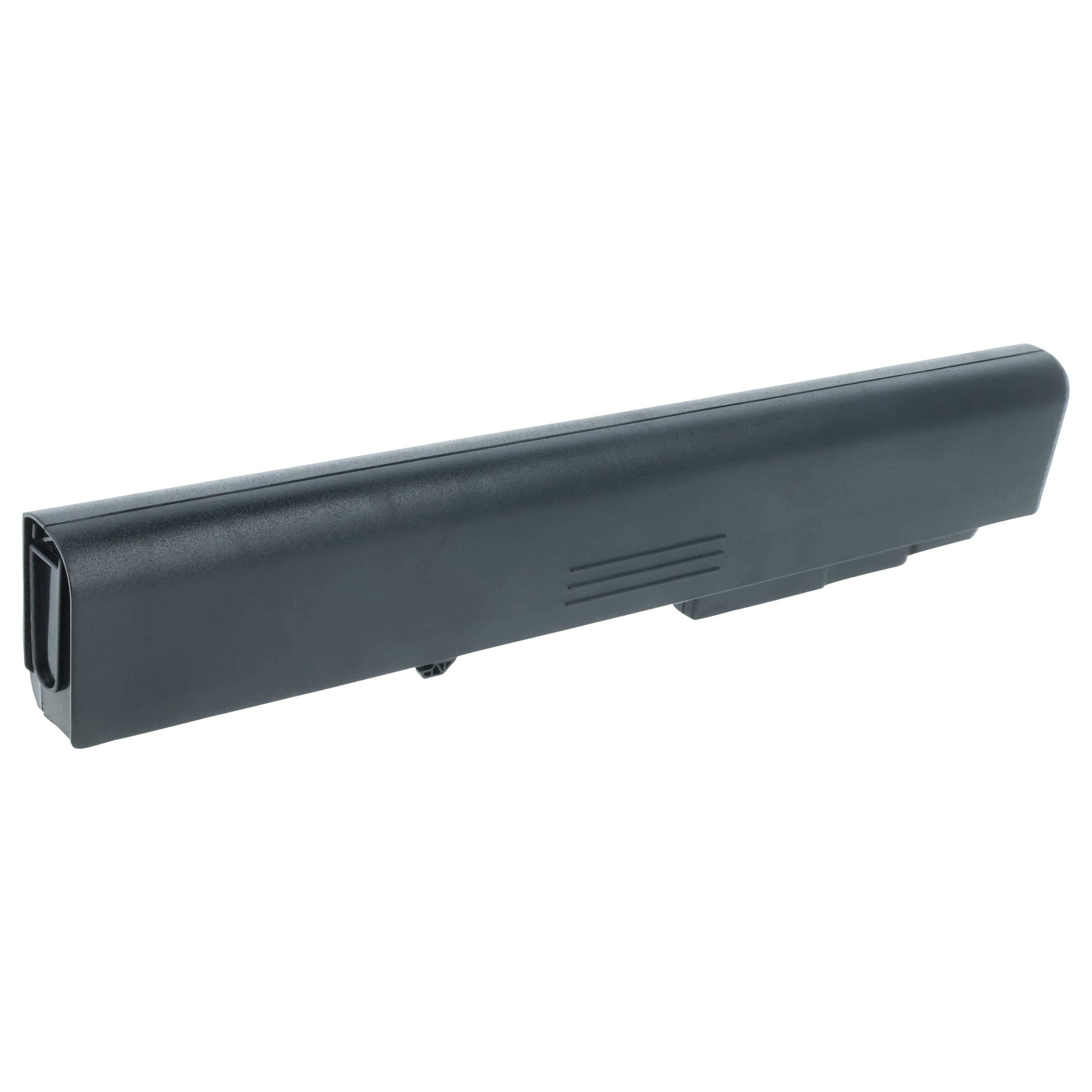 Eine schwarze Laptop-Batterie mit rechteckiger Form, die für die Kompatibilität mit bestimmten Laptop-Modellen entwickelt wurde.