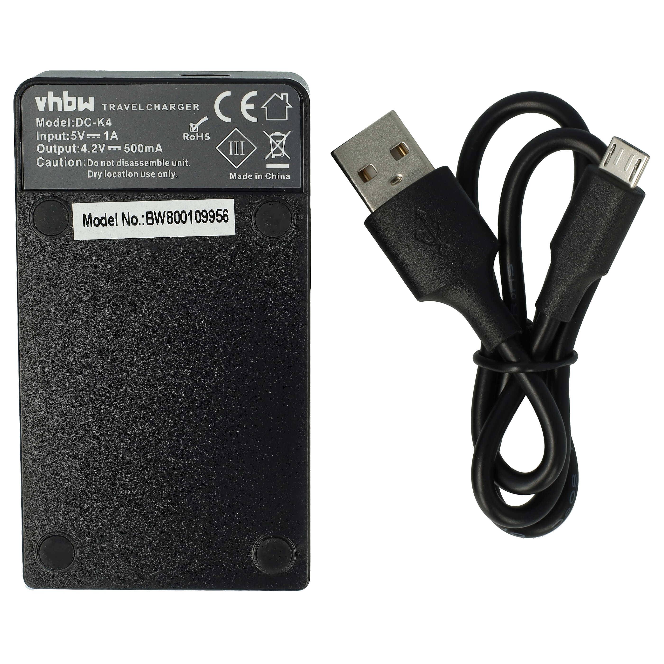 vhbw USB Ladegerät kompatibel mit GoPro 601-00724-00ACHDHN-301 Kamera Camcorder/Akku - Ladeschale, Ladeanzeige, 4,2 V