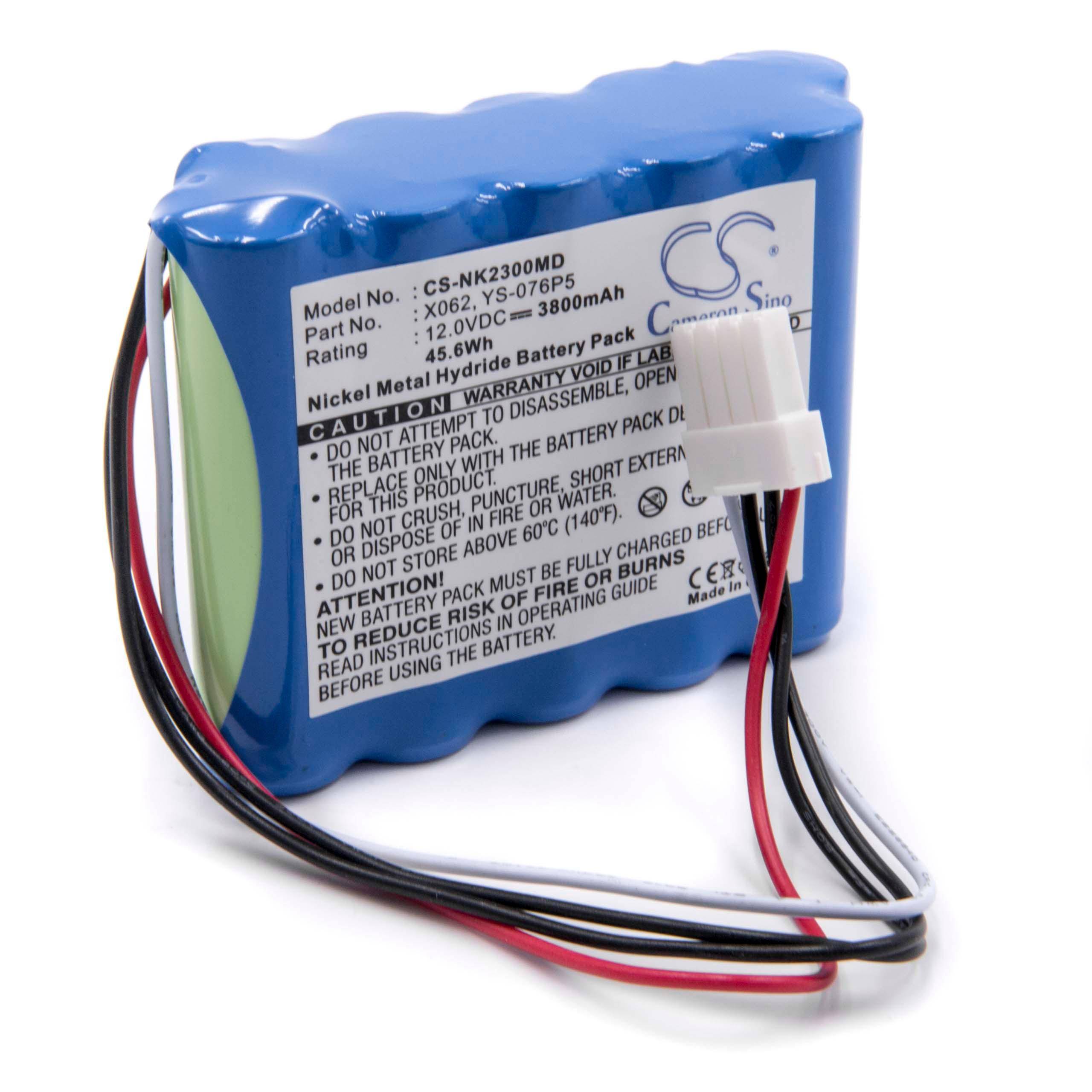 vhbw Akku kompatibel mit Nihon Kohden BSM-2303C, BSM-2304A, BSM-2350, BSM-2303K, BSM-2304, BSM-2351 Medizintechnik (3800 mAh, 12 V, NiMH)