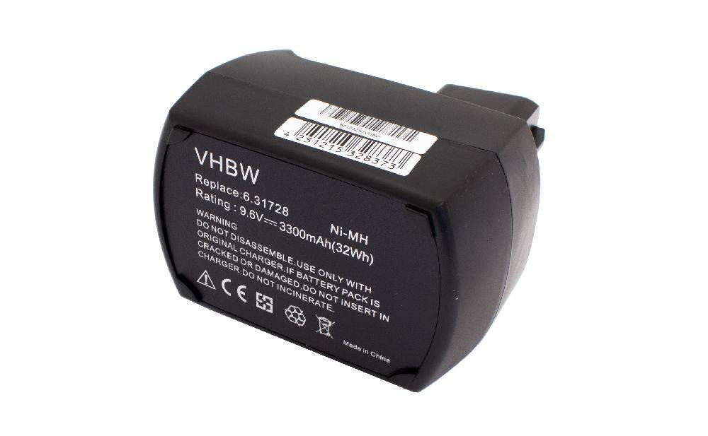 vhbw 1x Akku Ersatz für Metabo ME-974, ME974, 6.31775 für Elektrowerkzeug (3300 mAh, NiMH, 9,6 V)
