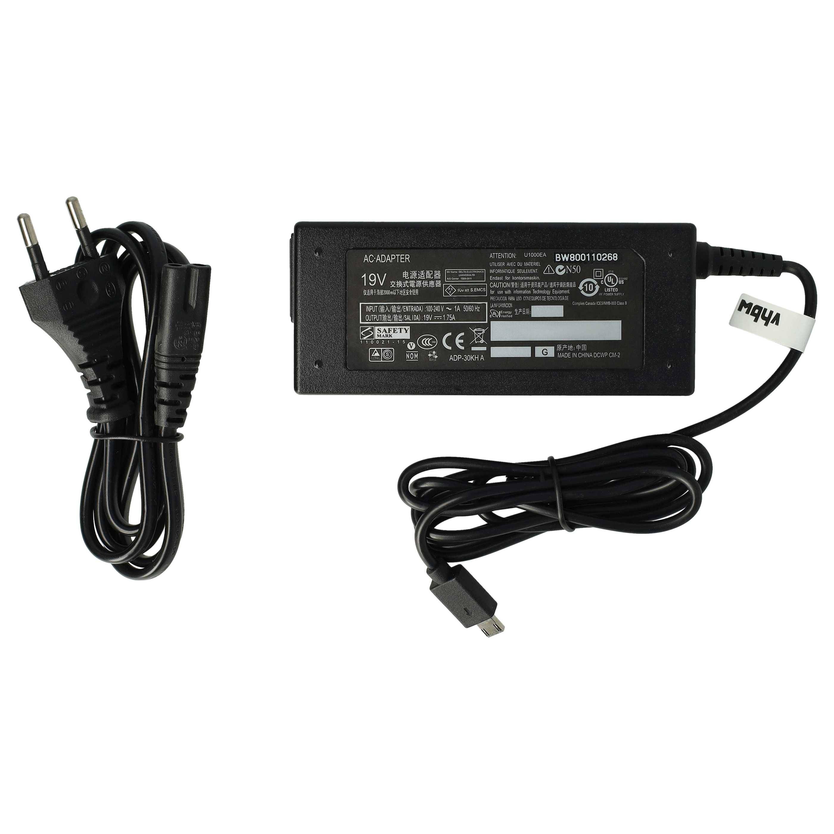vhbw 1x Netzteil kompatibel mit Asus EeeBook F205, F205T, T100, T100TA, X205T, T100TAF, X205TA, F205TA, X205 Notebook, 33 W