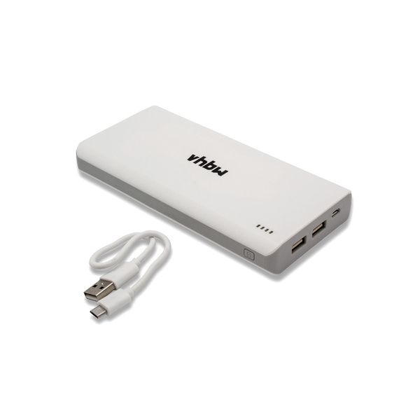 vhbw Powerbank Mobiles Ladegerät Micro USB 20.800mAh weiss passend für Huawei Ascend Y300, Y330, Y530, Y530-U00, Y550