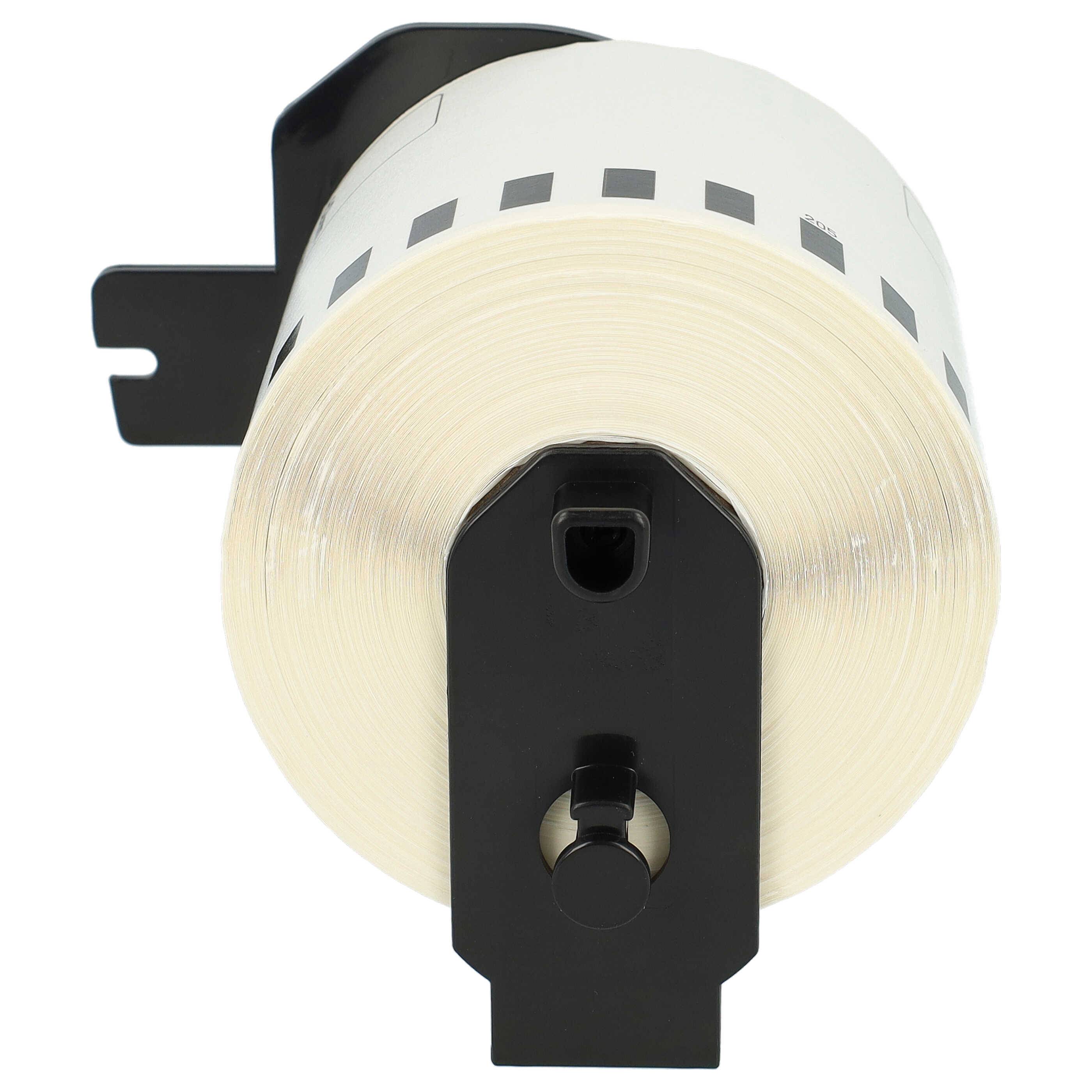 vhbw 5x Etiketten-Rolle mit Halter kompatibel mit Brother PT QL1060N | QL-500, QL-500A, QL500BS Etiketten-Drucker 62mm x 30,48m (1 Etikette)