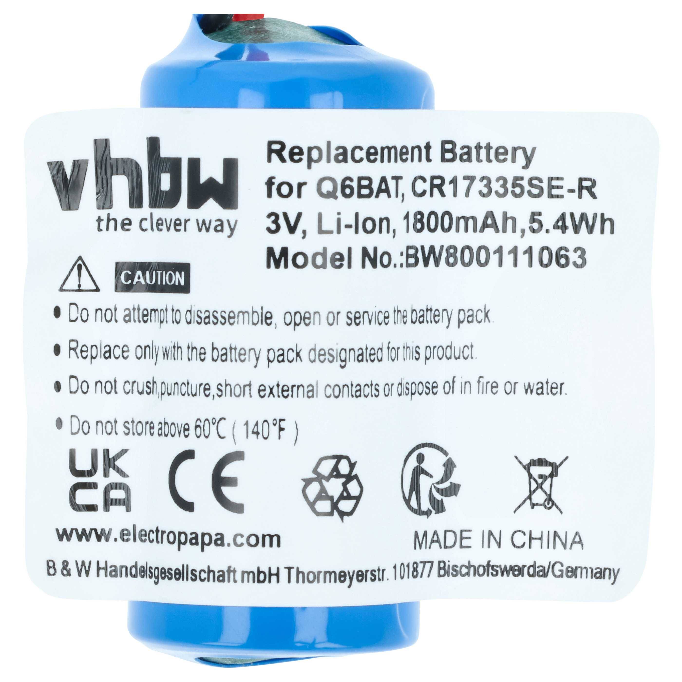vhbw 5x Batterie Ersatz für Sanyo GT15-Bat, ER2/3A, CR17335SE-R für Steuereinheit (1800 mAh, 3 V, Li-Ion)