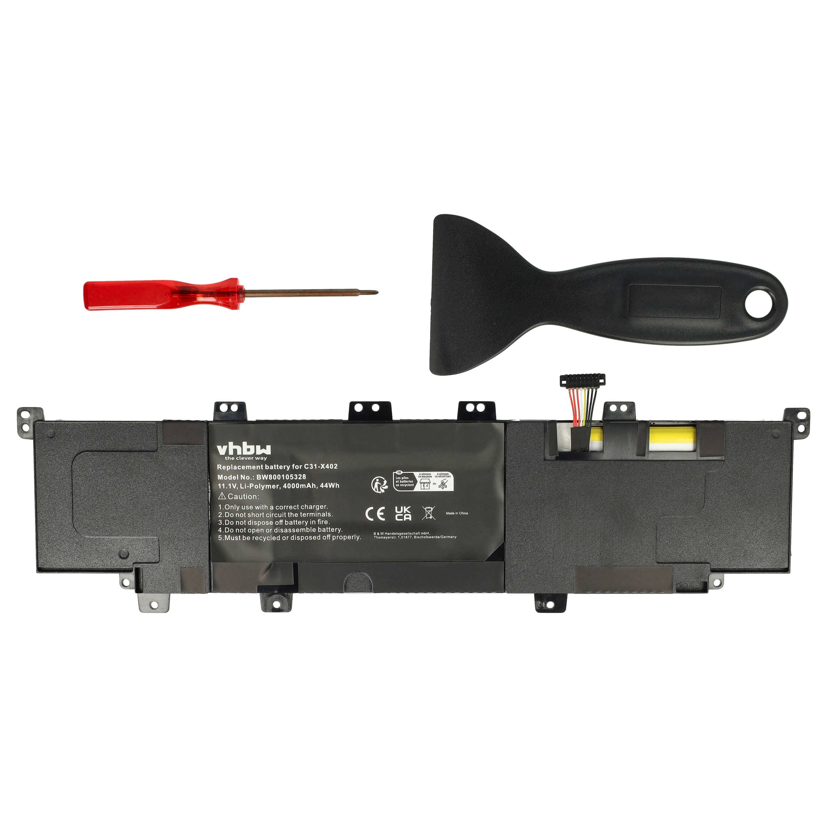 vhbw Akku Ersatz für C31-X402 für Notebook (4000 mAh, 11,1 V, Li-Polymer)