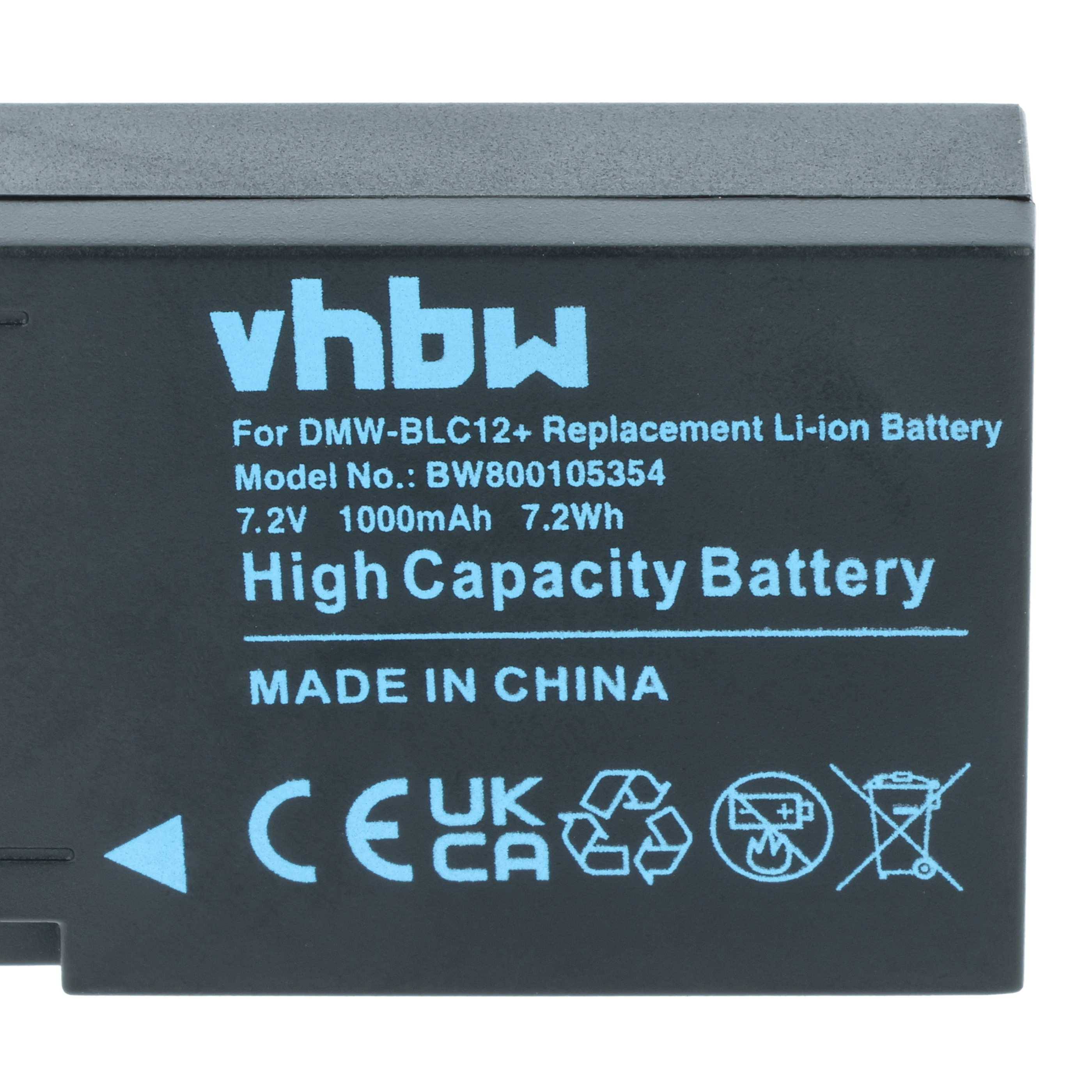 vhbw 2x Akku kompatibel mit Panasonic Lumix DMC-G70, DMC-G70H, DMC-G7, DMC-G70K Kamera (1000 mAh, 7,2 V, Li-Ion), Infochip