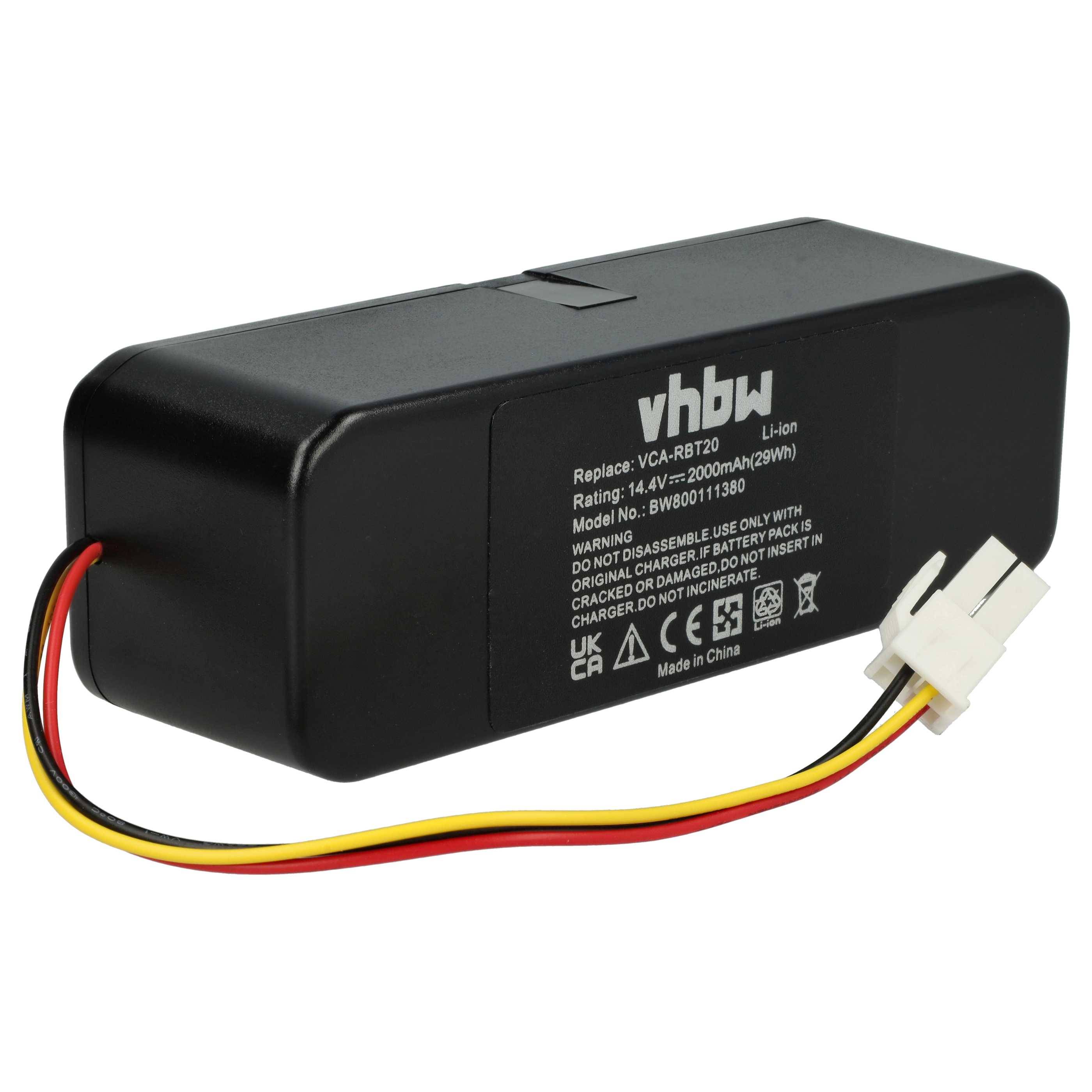 vhbw Akku Li-Ion 2000mAh kompatibel mit Samsung Navibot VRC-Series | Ersatz für VRC8850, VRC8855, VRC8877, VRC8895, VRC8849 Staubsauger Saugroboter