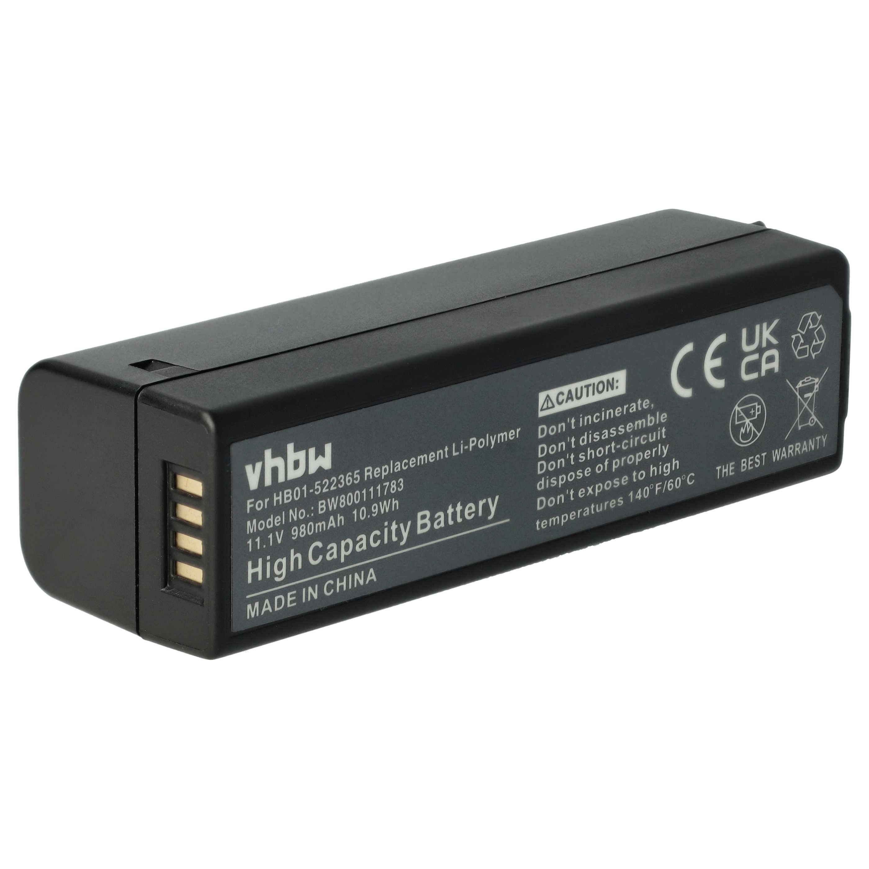vhbw Akku Ersatz für DJI HB01, HB01-522365 für Kamera (980 mAh, 11,1 V, Li-Polymer)